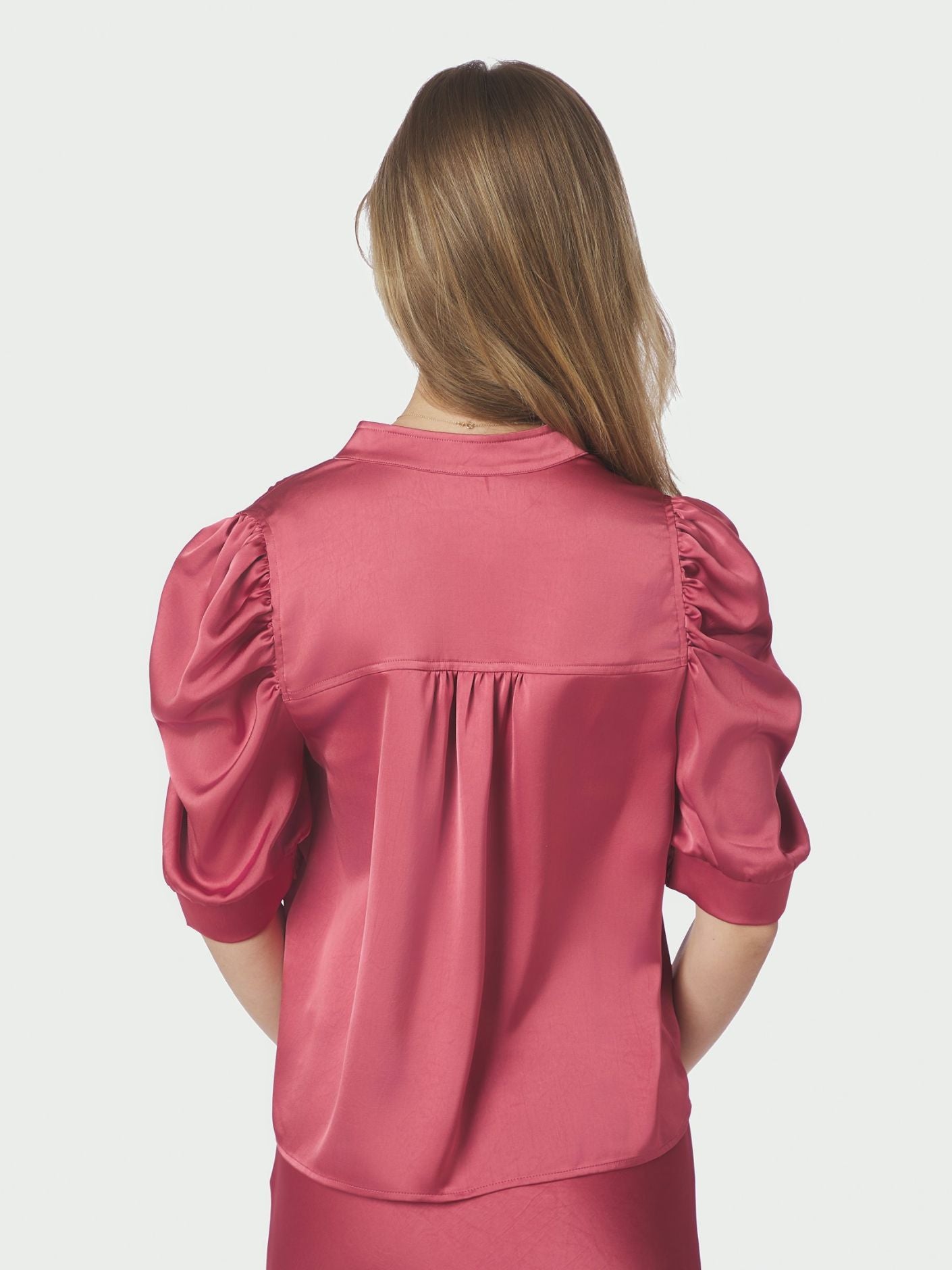 Roella Heavy Sateen Blouse Cherry Pink - Pink
