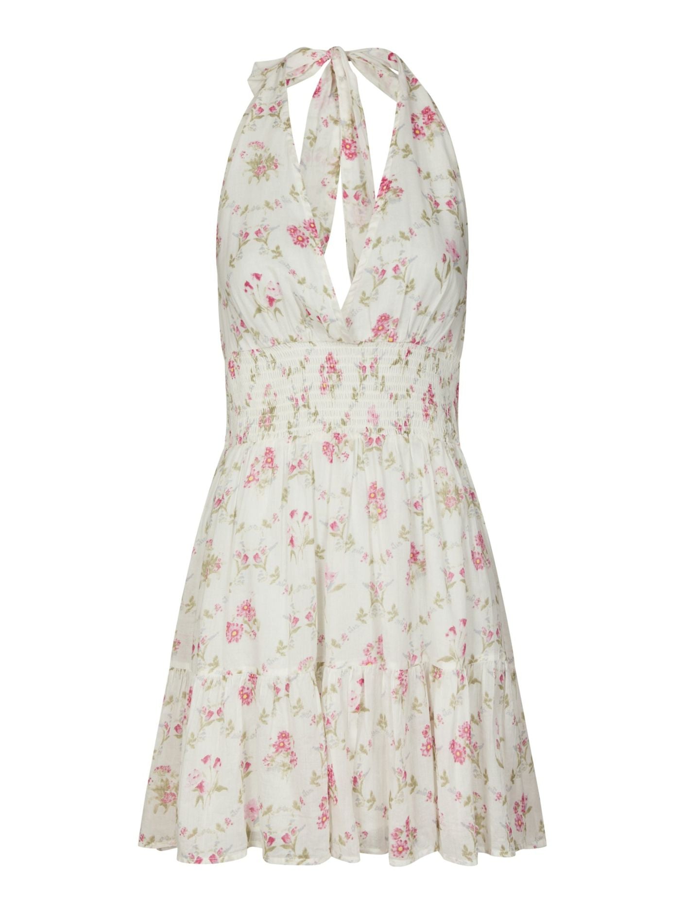 Magda Spring Flower Dress Off White - Off-White