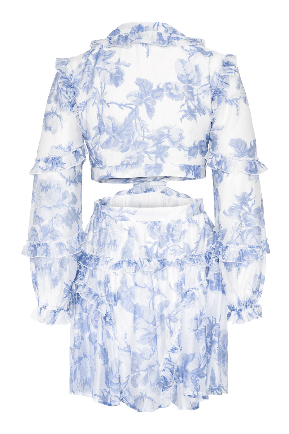 Kelly Mini Dress Bluebell Bliss - White