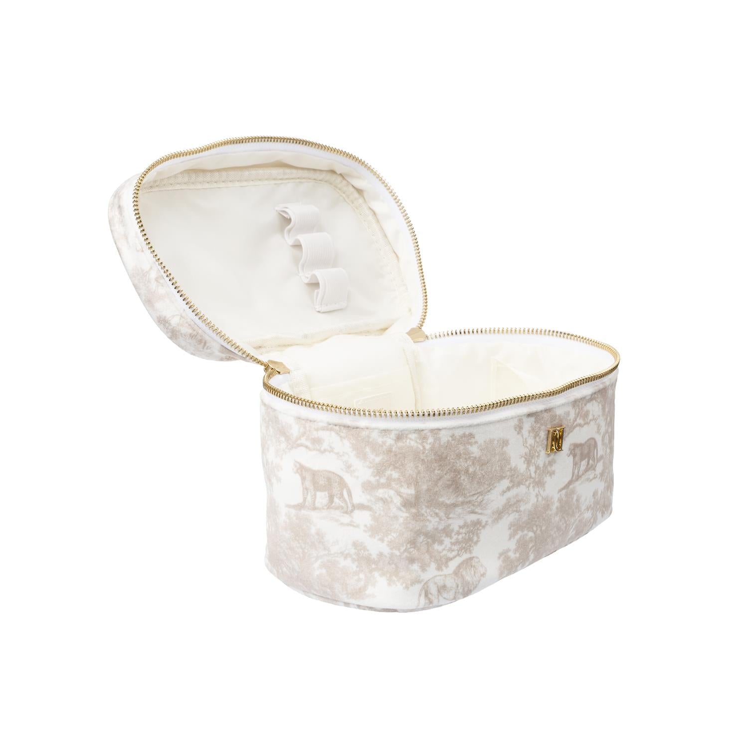 Velvet Vanity Bag Small Sand Savannah Pattern - Beige