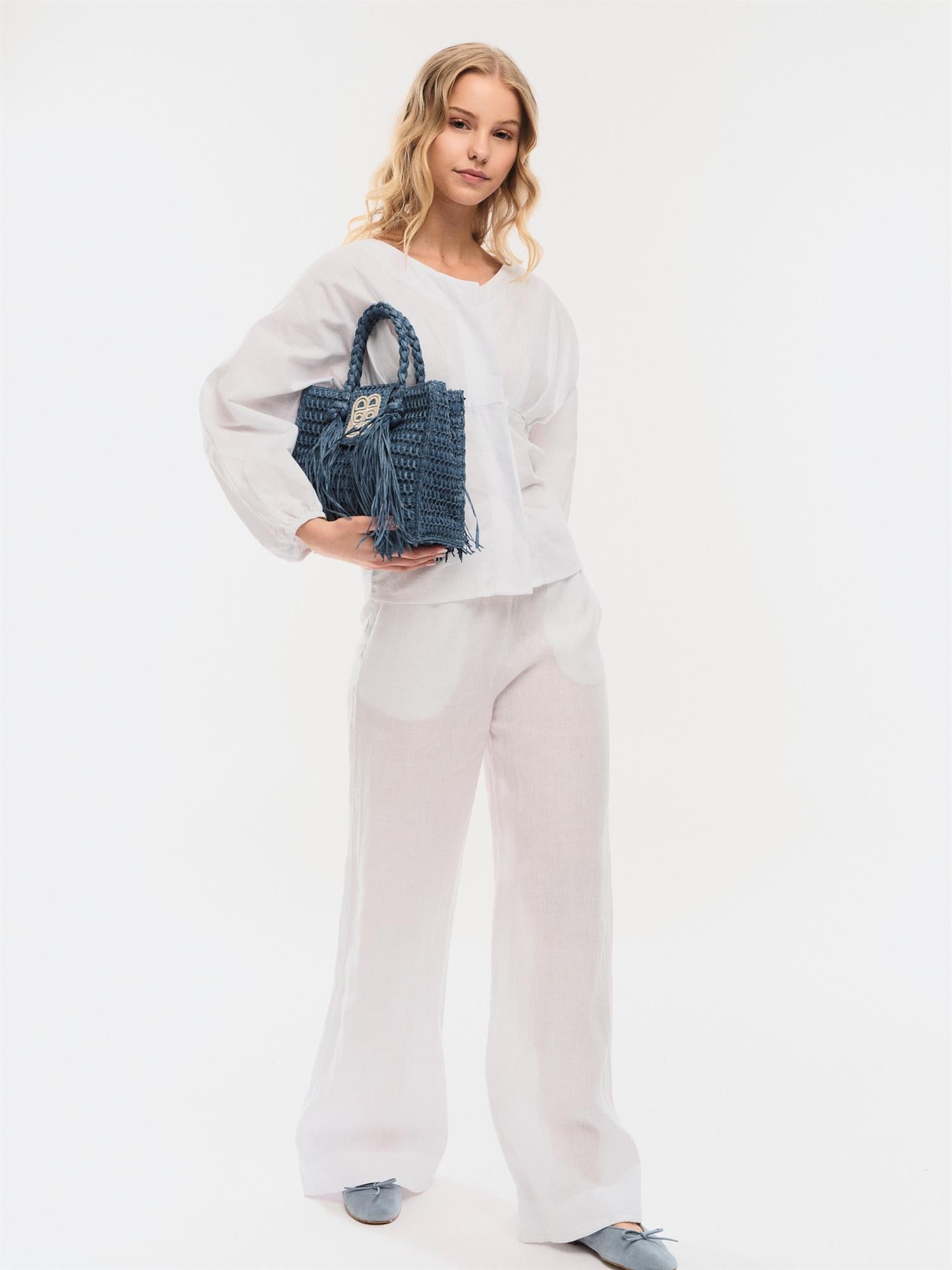 Sigrid Straw Bag Blue - Royal Blue