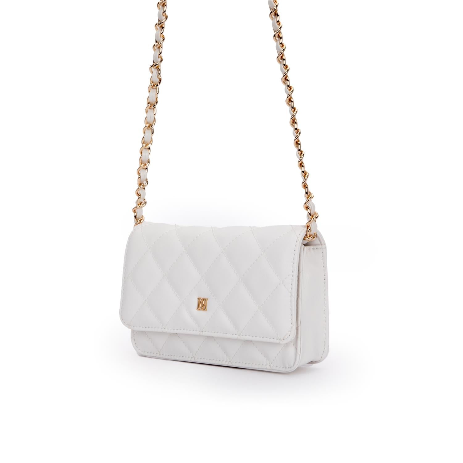 Leather Quilted Mini Bag Off White - Off-White