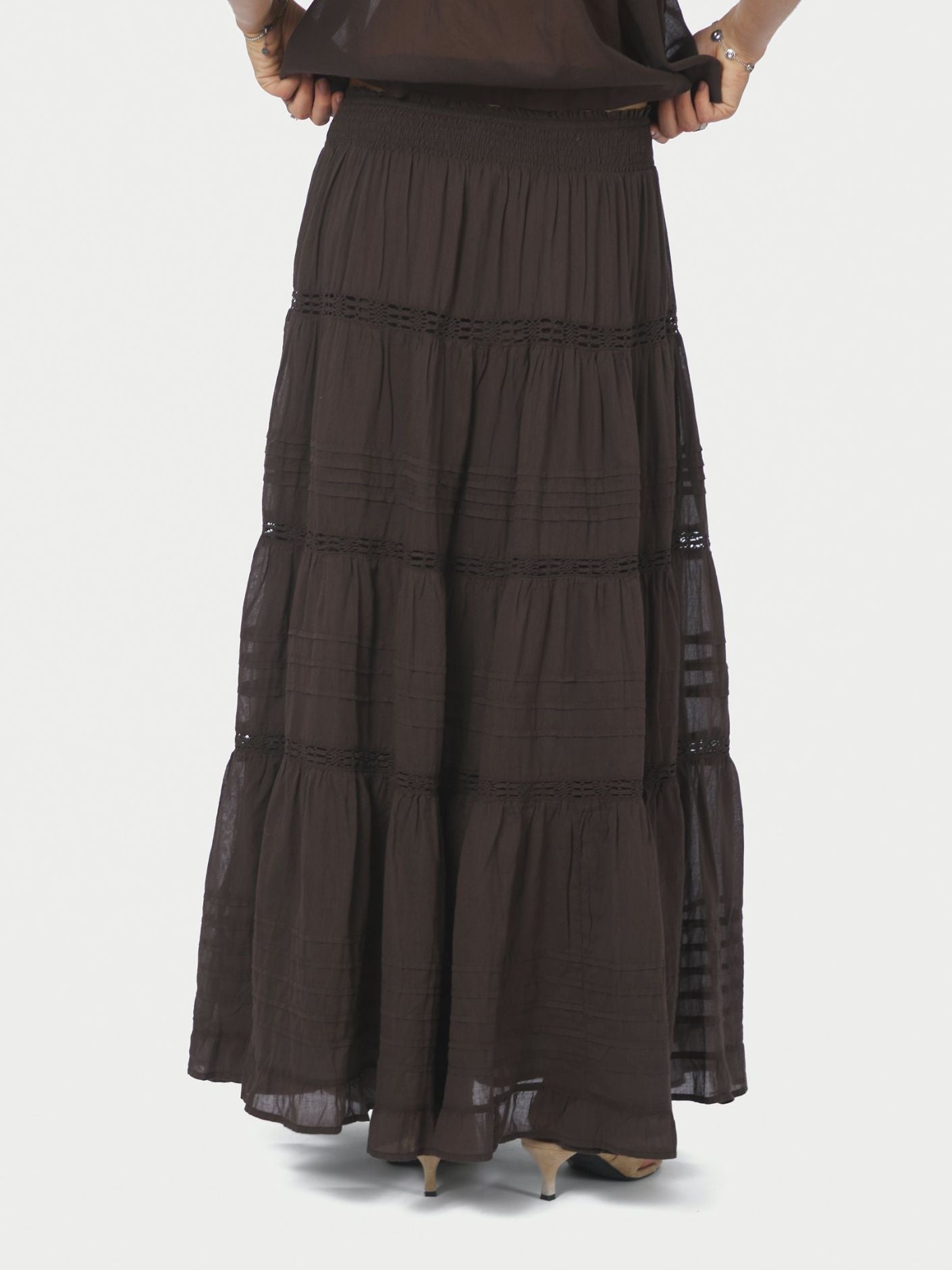 Felicia S Voile Skirt Dark Brown - Chocolate