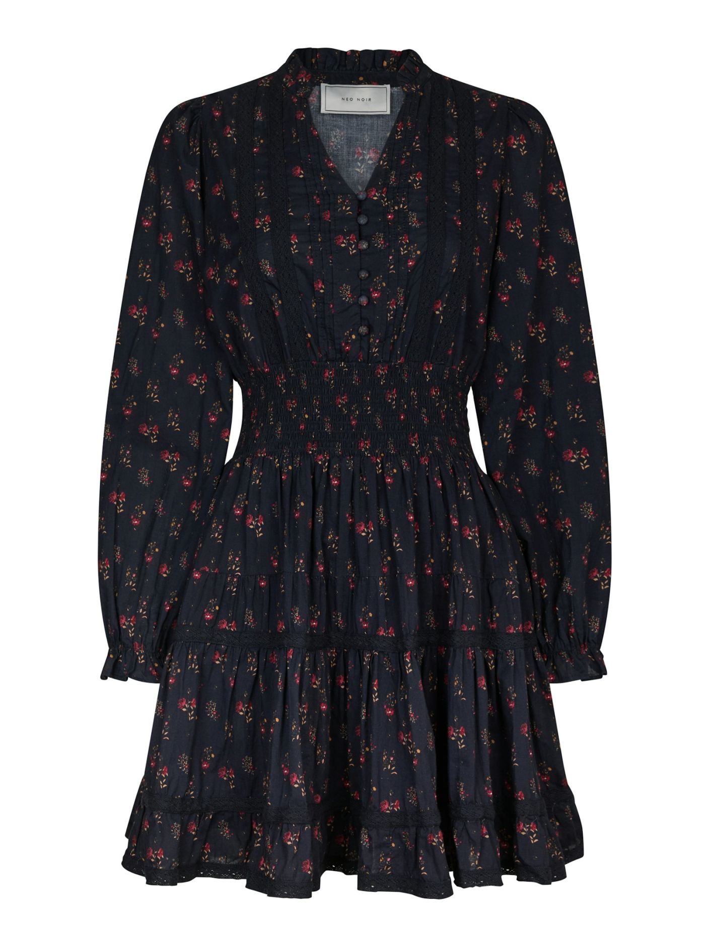 Cornell Fine Print Dress Dark Navy - Navy