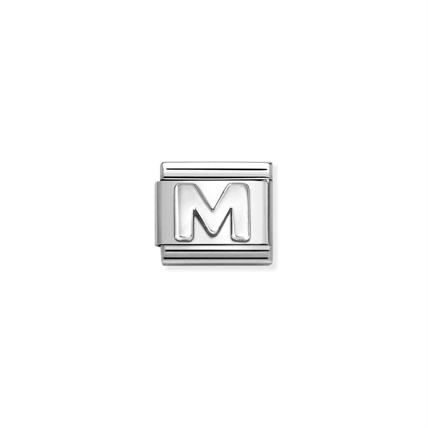 Letter M Silver Charm - Silver