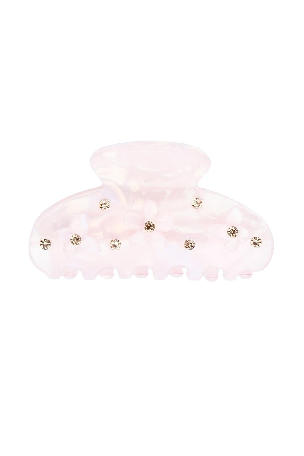 Flower & Butterfly Hair Claw Small Paler Rose - Pink