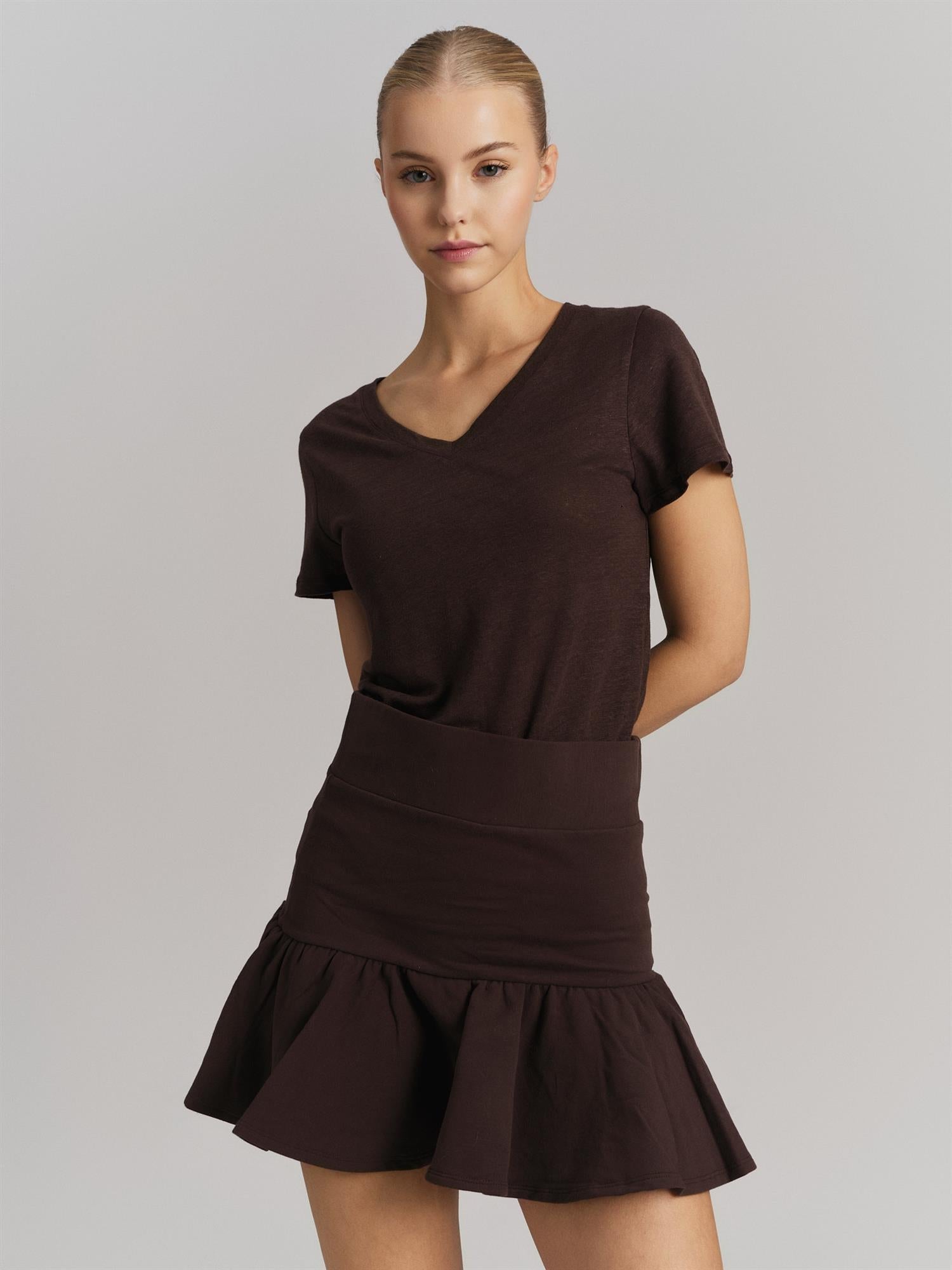 Ginger Skirt Dark Brown - Beige