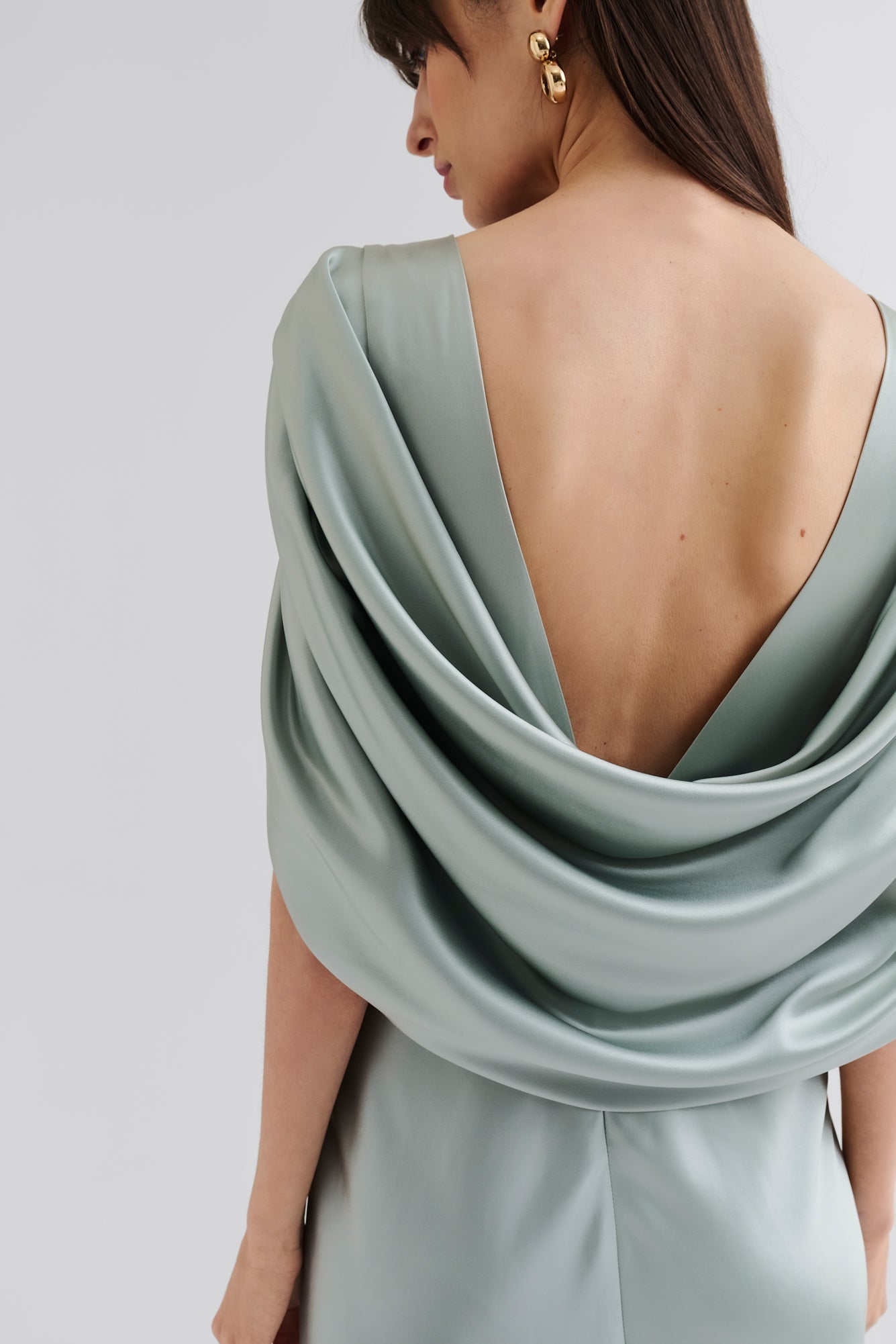 Louise Draped Back Maxi Dress Sage - Sage
