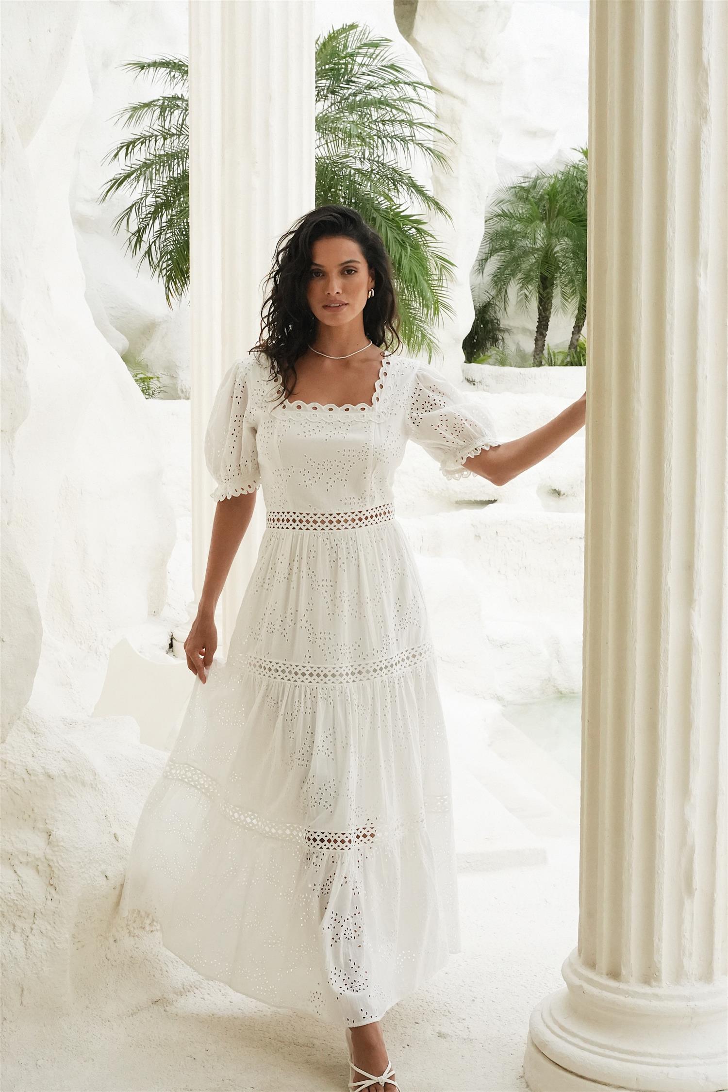 Nixie Maxi Dress White - White