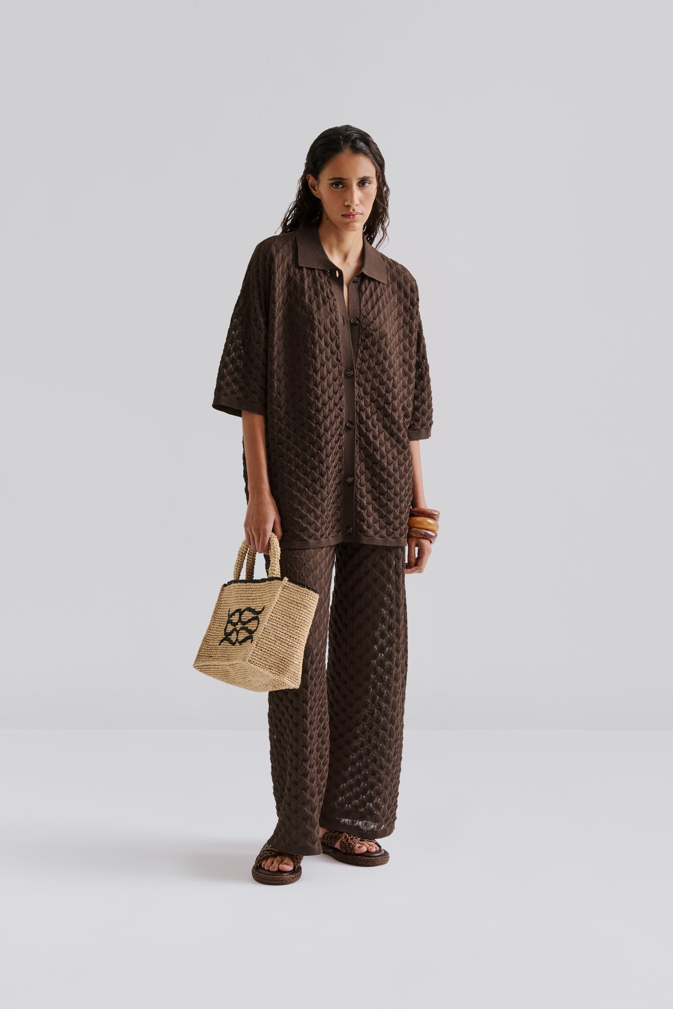 Alissa Knitted Pants Chocolate - Chocolate