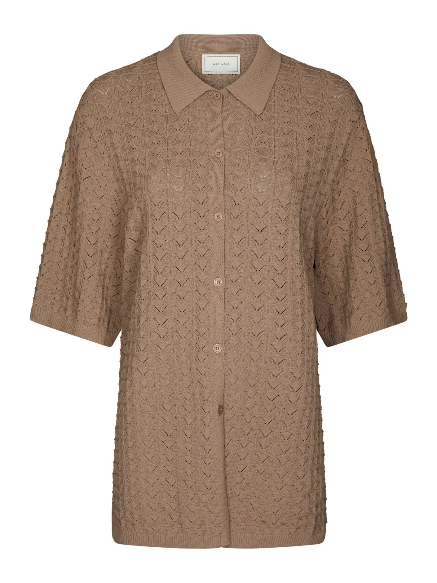 Sette Fine Crochet Blouse Taupe - Beige