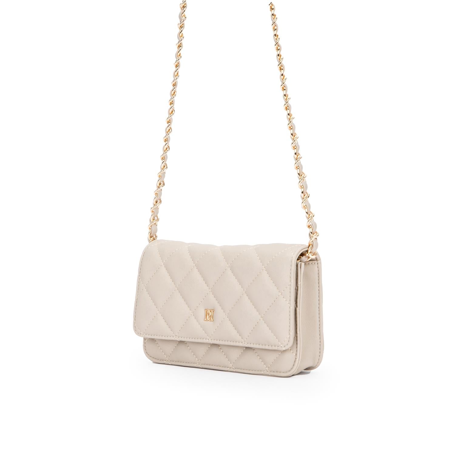 Leather Quilted Mini Bag Sand - Beige