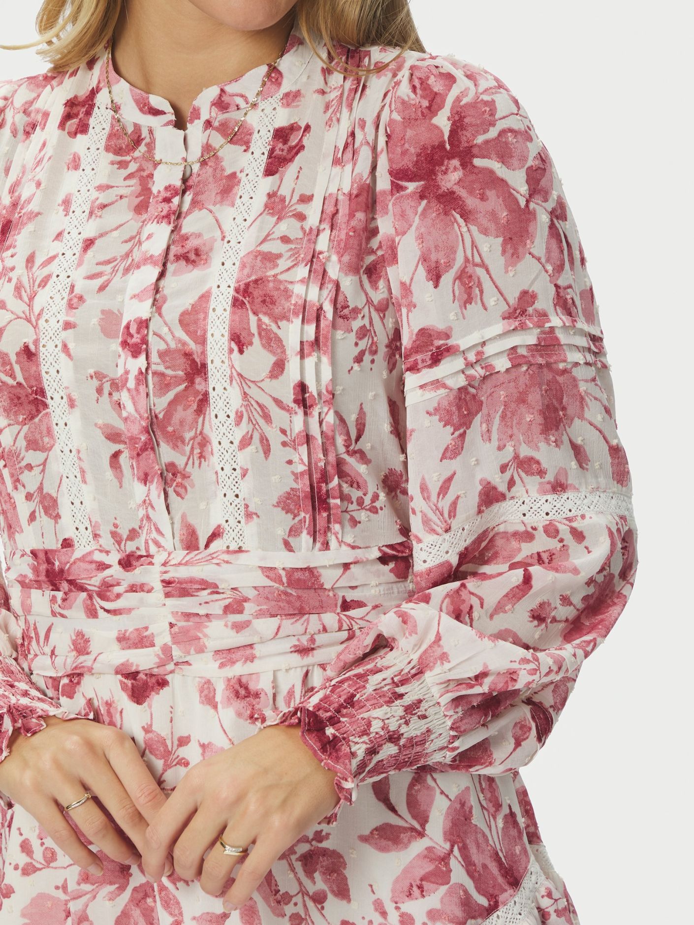 Roberta Flower Print Dress Evening Rose - Pink