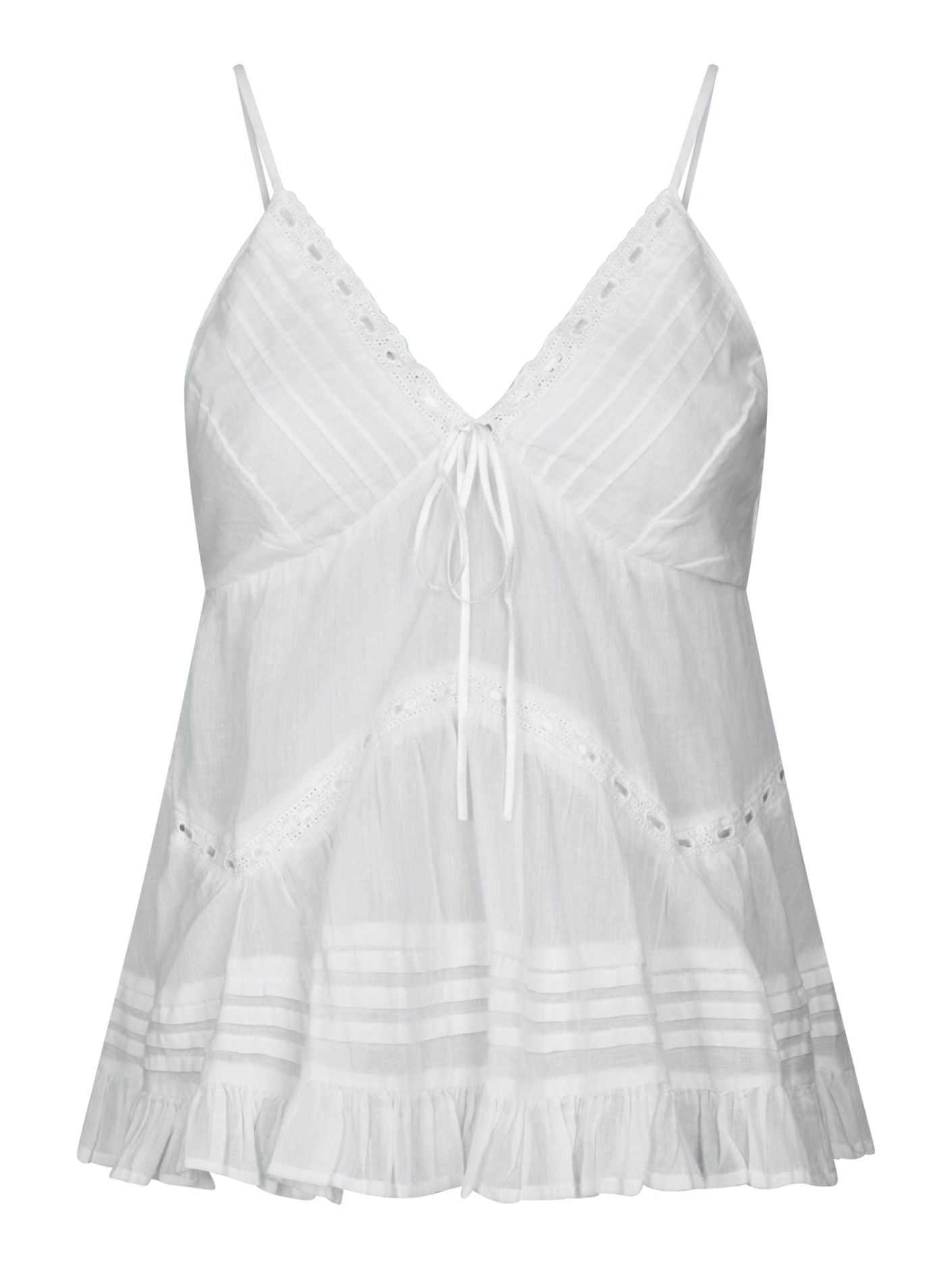 Elvena S Voile Top White - White