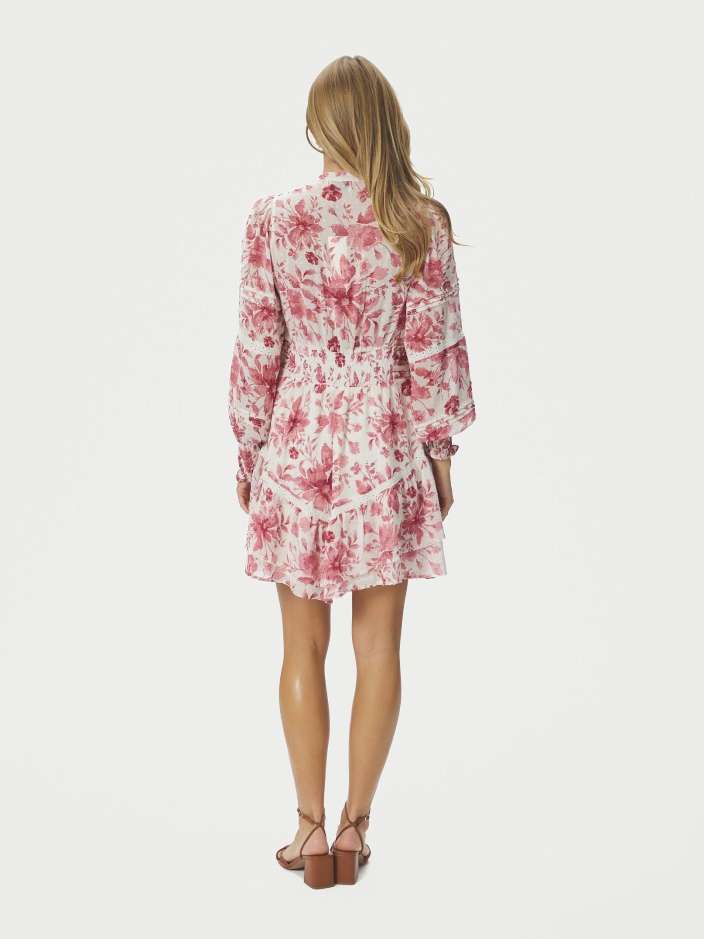 Roberta Flower Print Dress Evening Rose - Pink