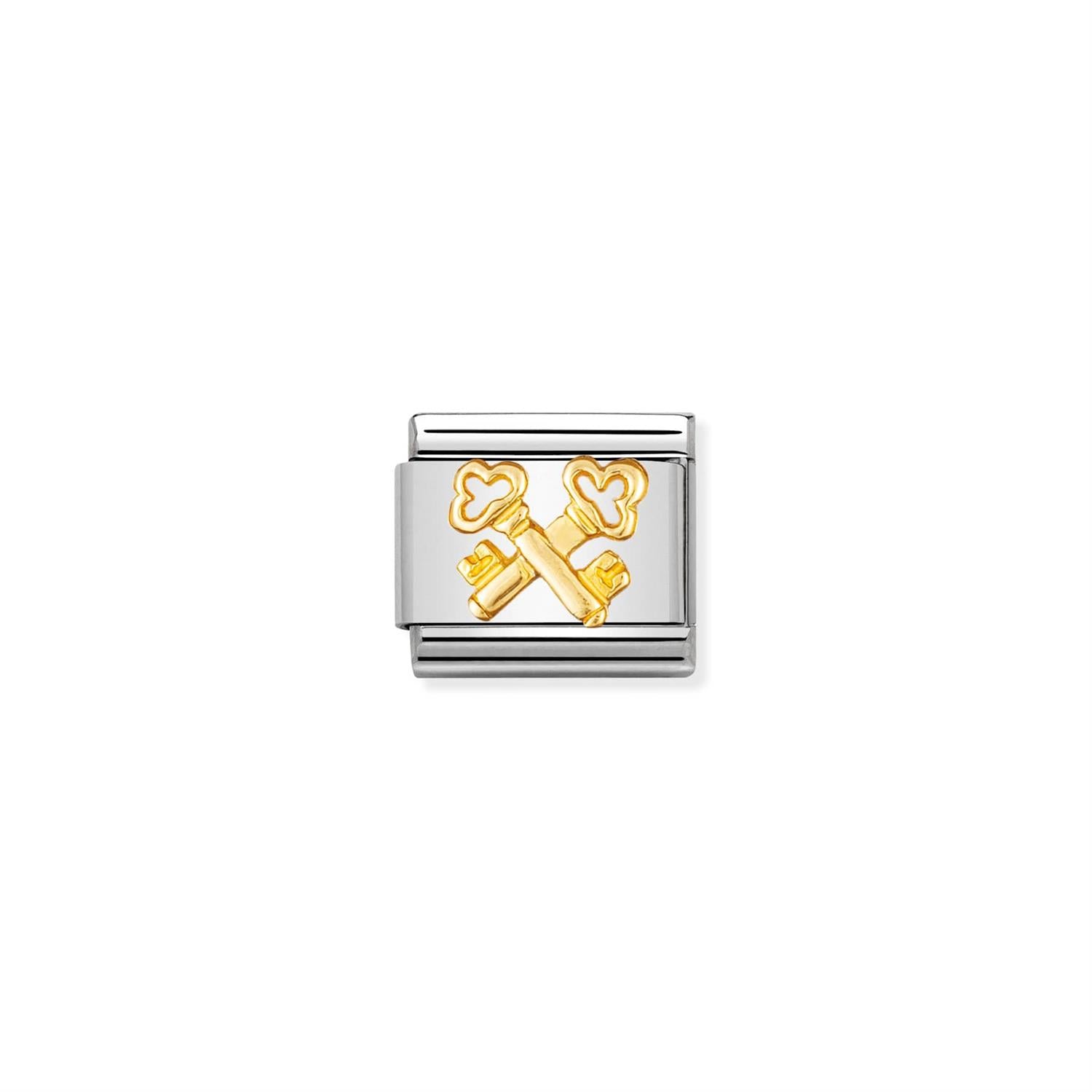 Keys Gold Link Charm - Silver