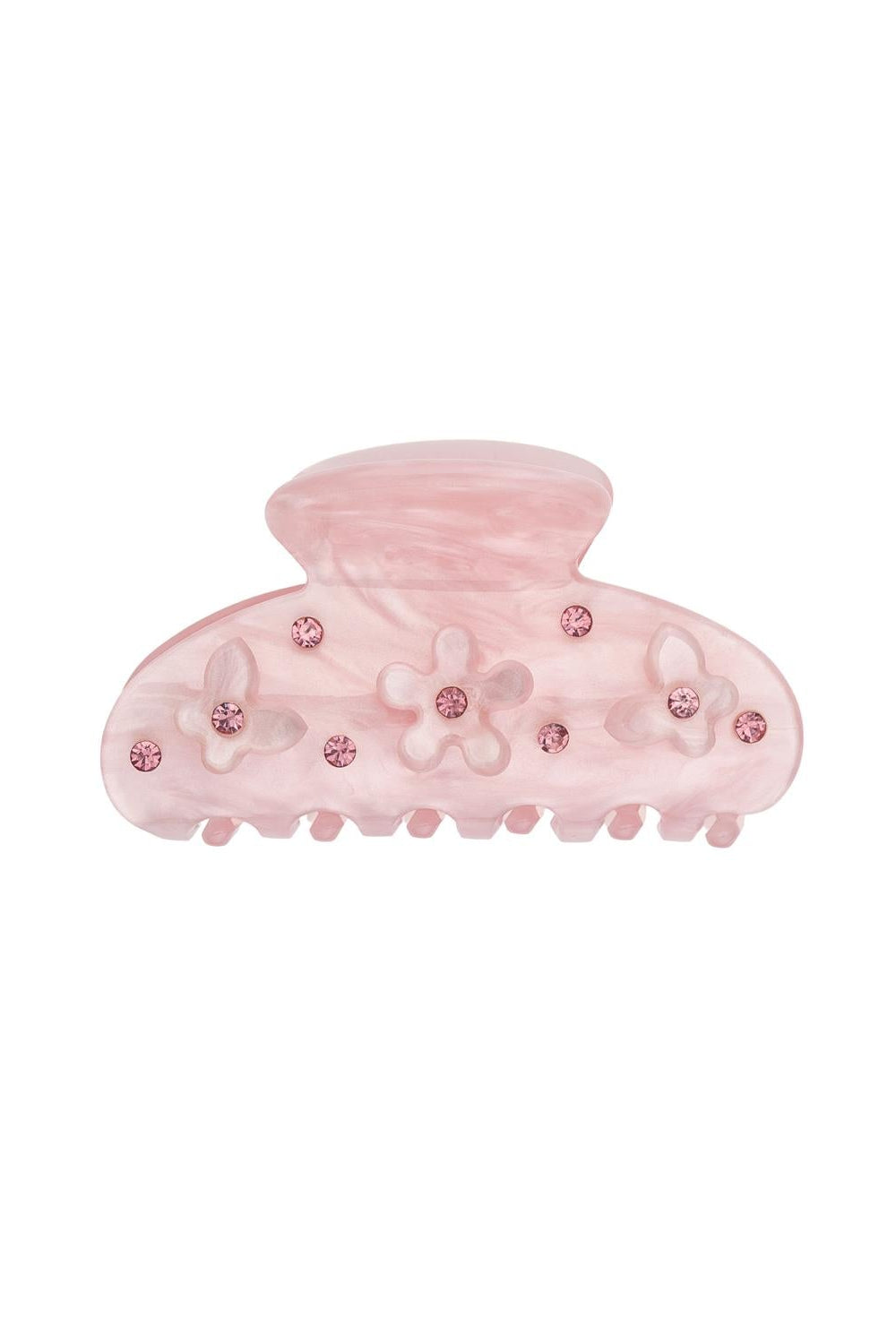 Flower & Butterfly Hair Claw Small Pale Rose - Pink