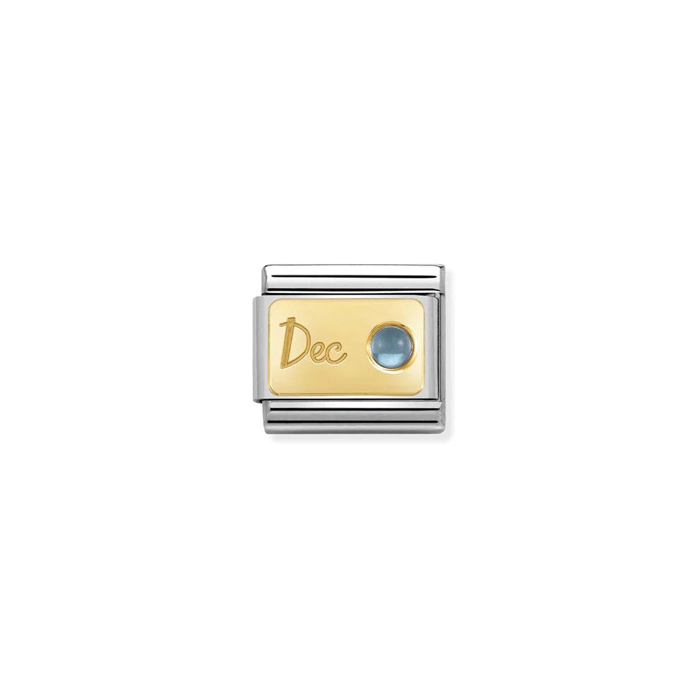 Month Stone December Light Blue Topaz Gold - Gold