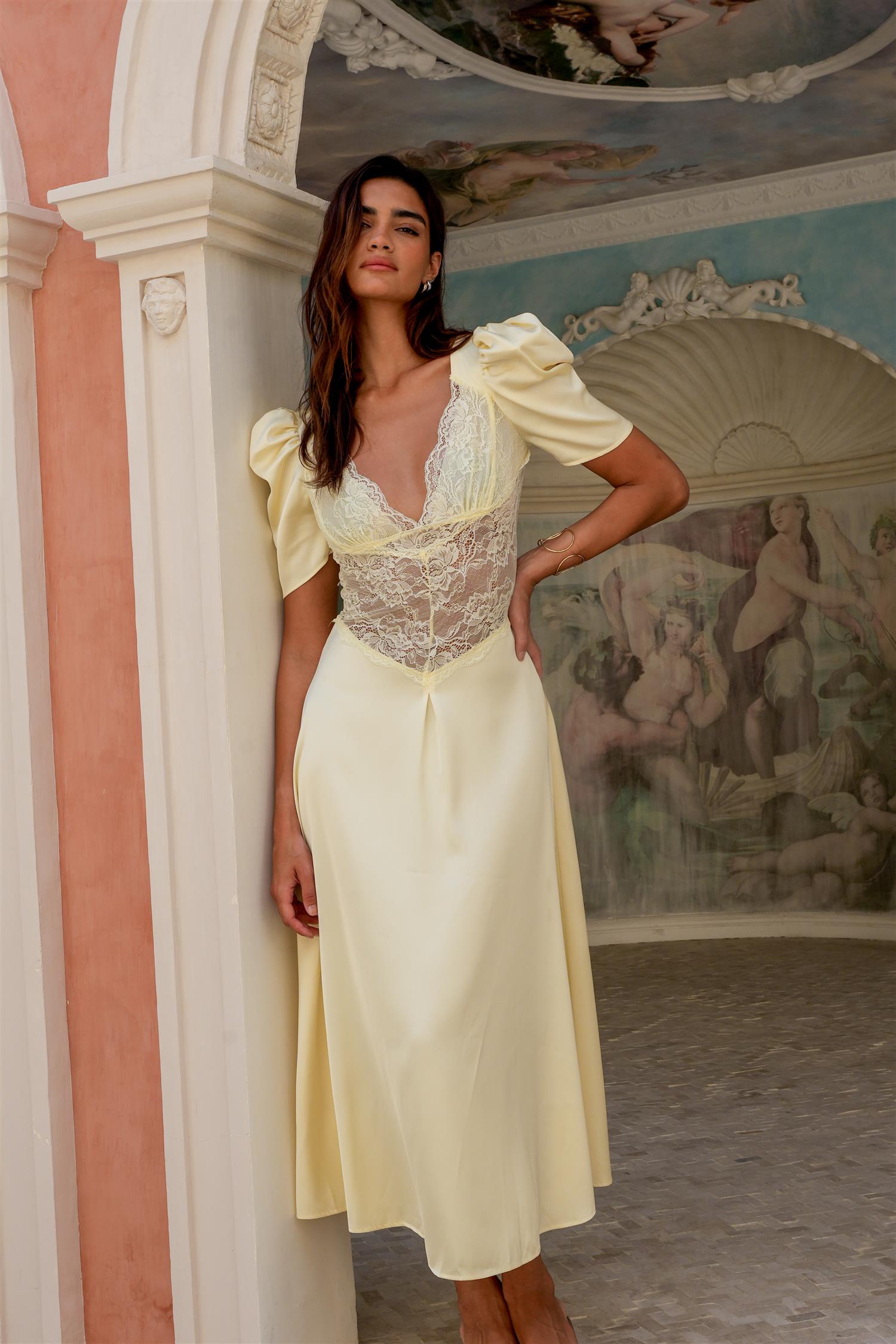 Francis Midi Dress Lemonade - Yellow