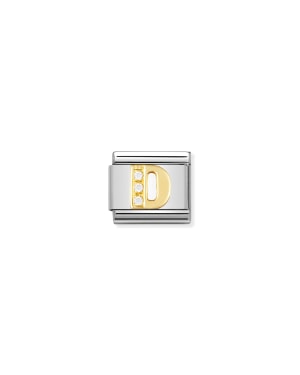 Cubic Zirconia Letter D Gold - Silver