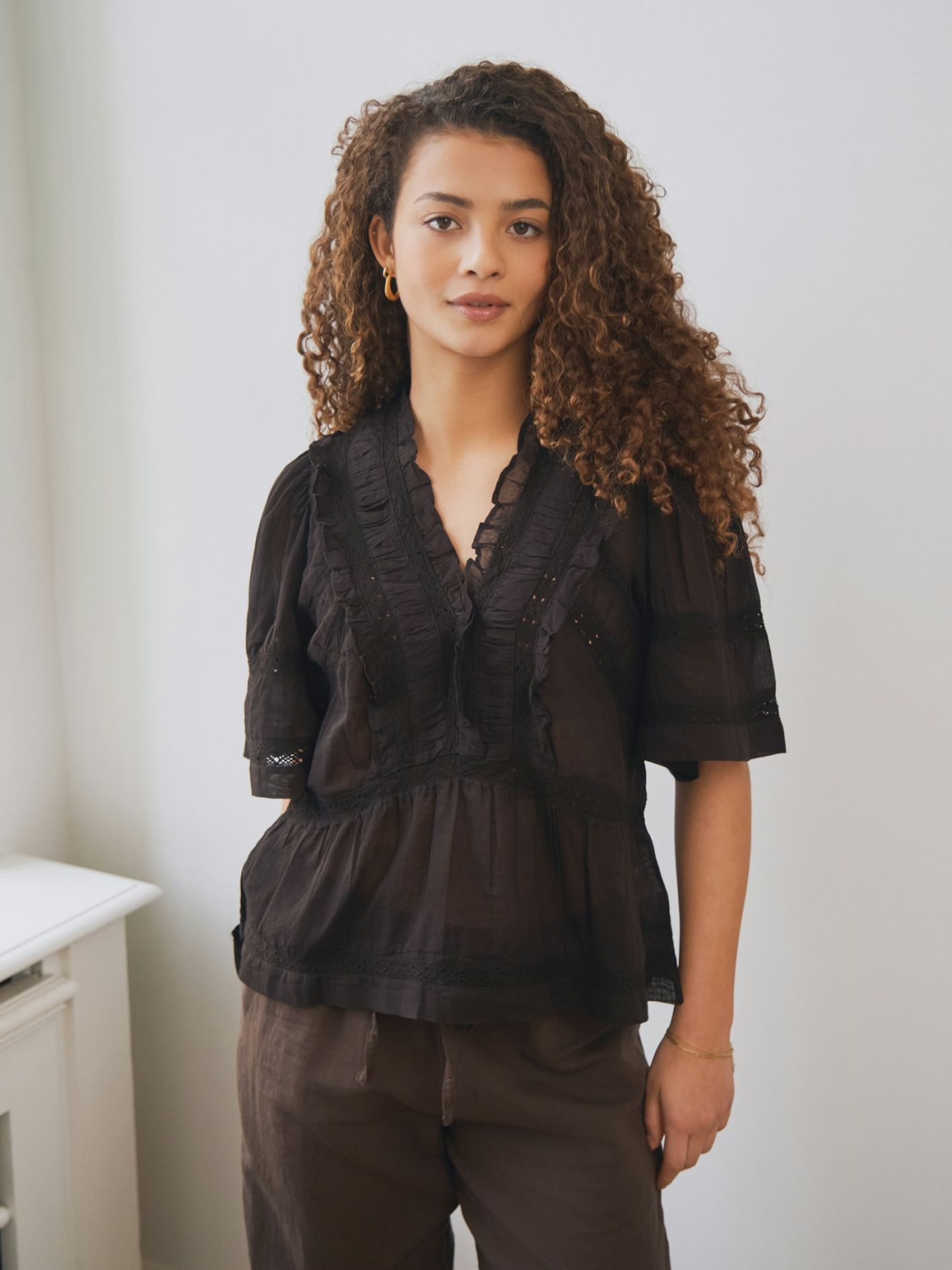 Evienne S Voile Top Black - Black