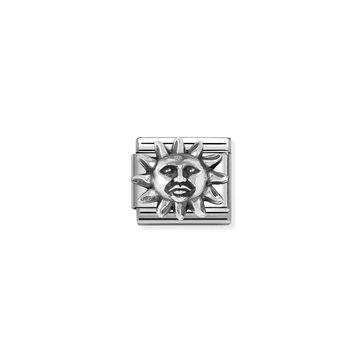 Silver Sun Link Charm - Silver