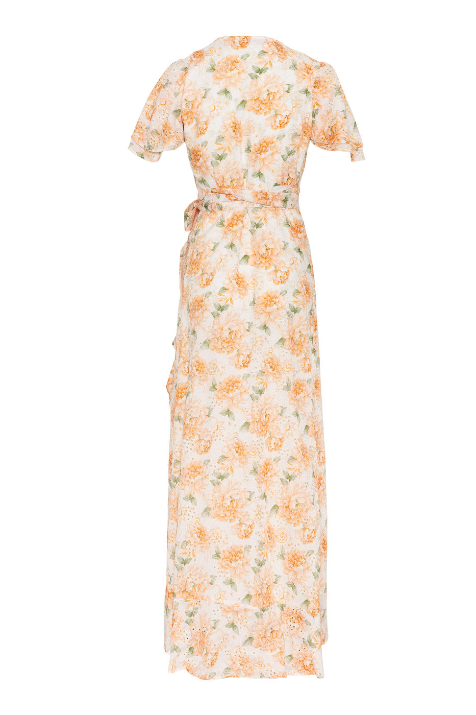 Gabriella Maxi Dress Peony Pop Orange - White