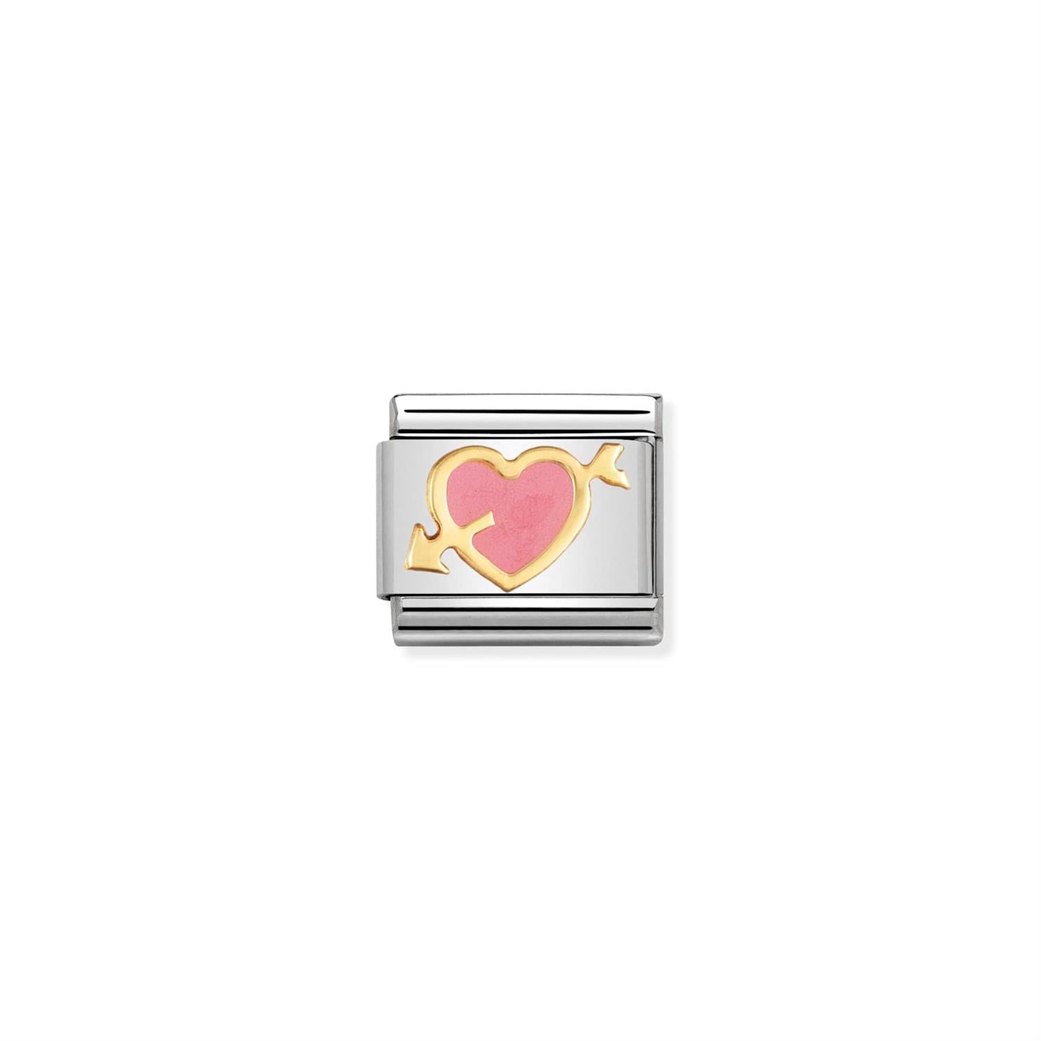 Pink Heart with Arrow Charm - Pink