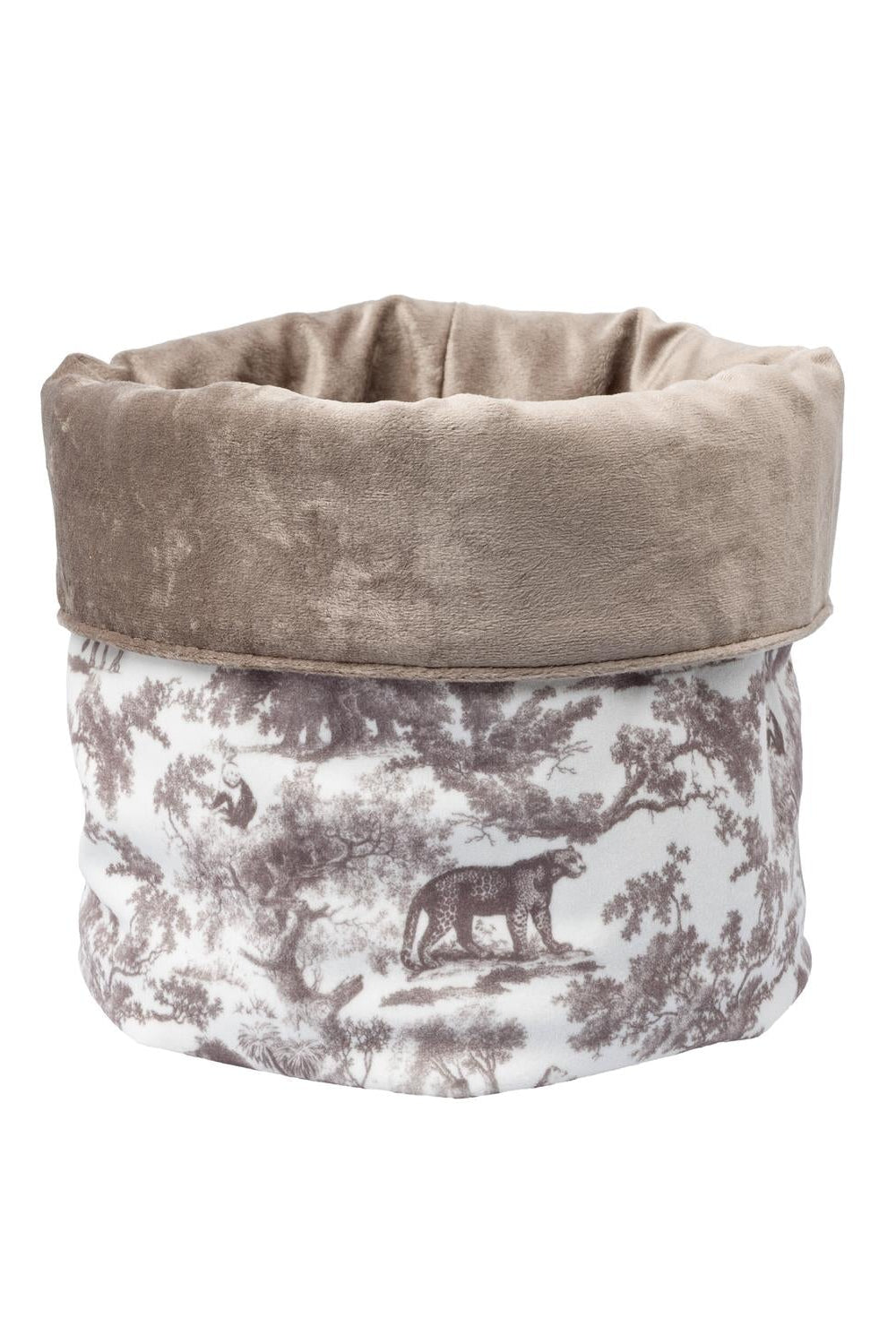 Beauty Basket Warm Taupe Savannah Pattern - Beige