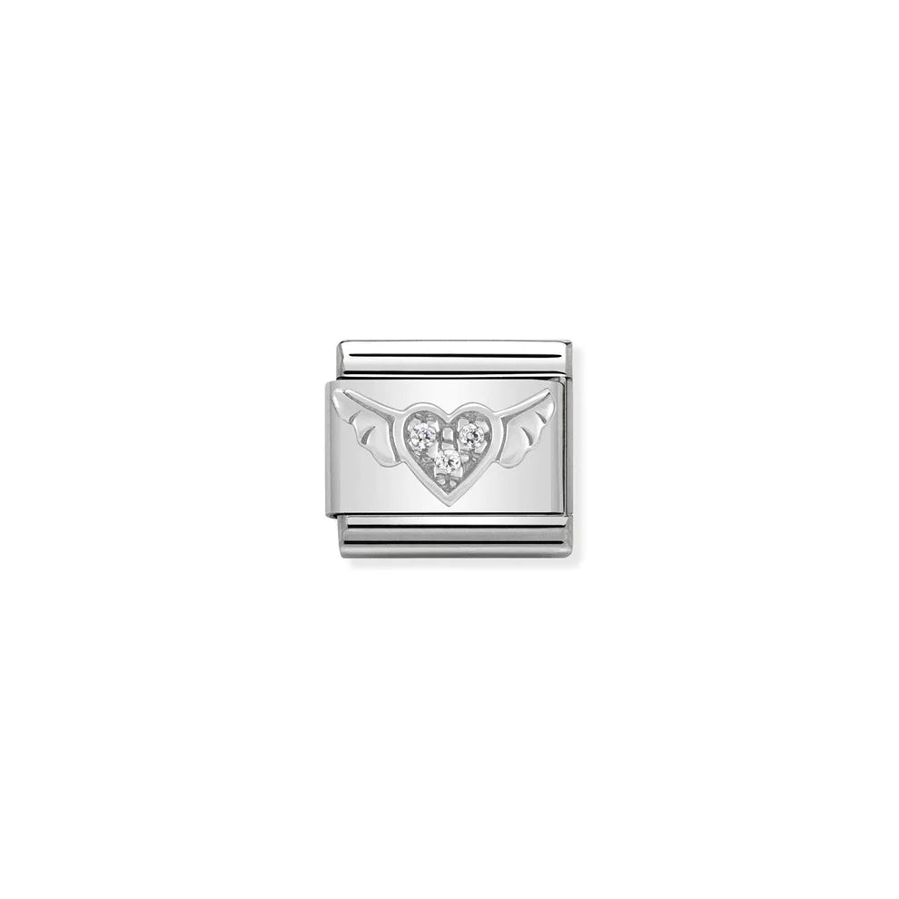 Cubic Zirconia Flying Heart Silver - Silver