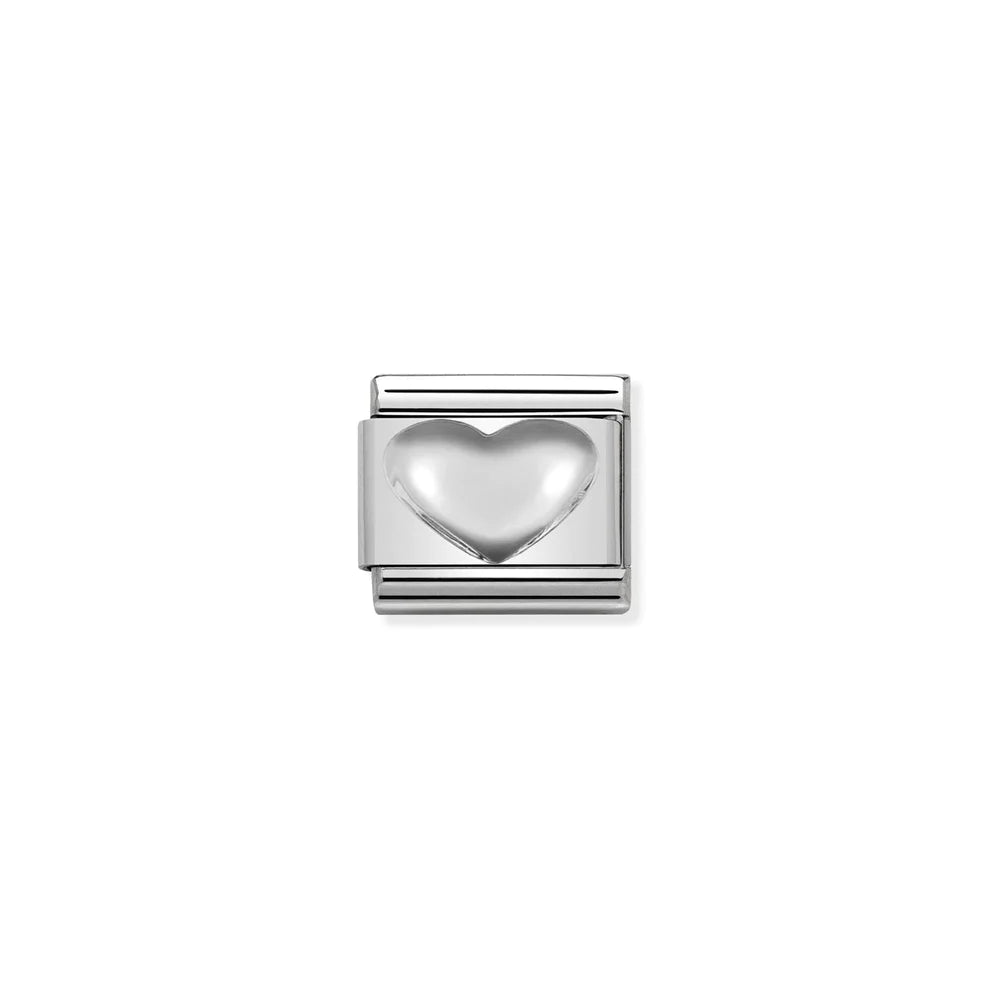 Heart Silver Link Charm - Silver