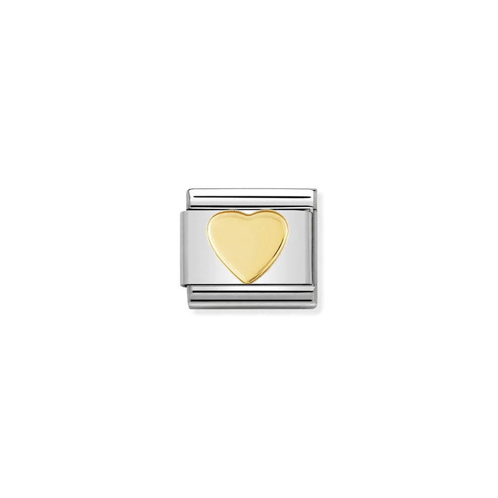 Heart Gold Charm Link - Silver