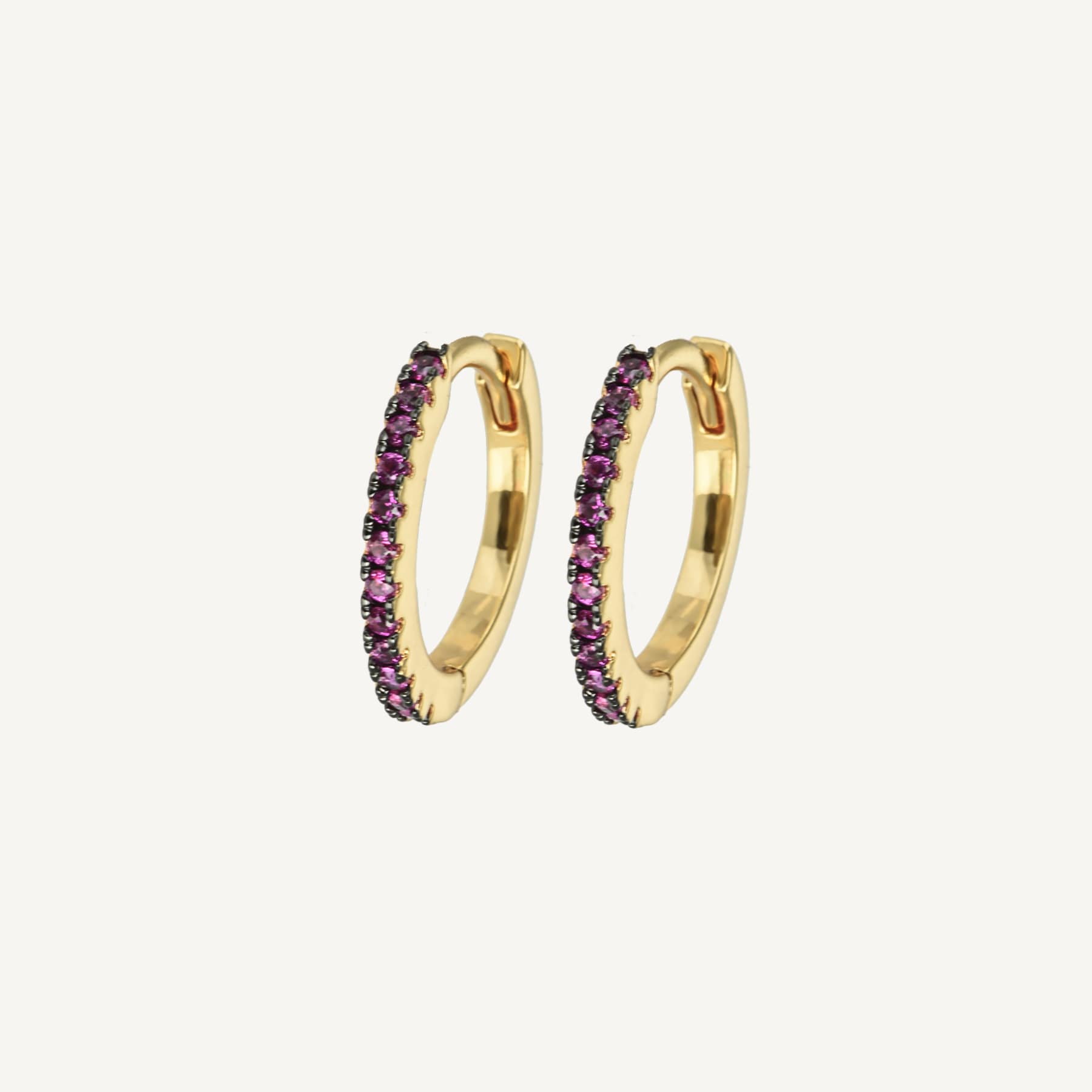 Medium Hoops Ink Cerise - Gold