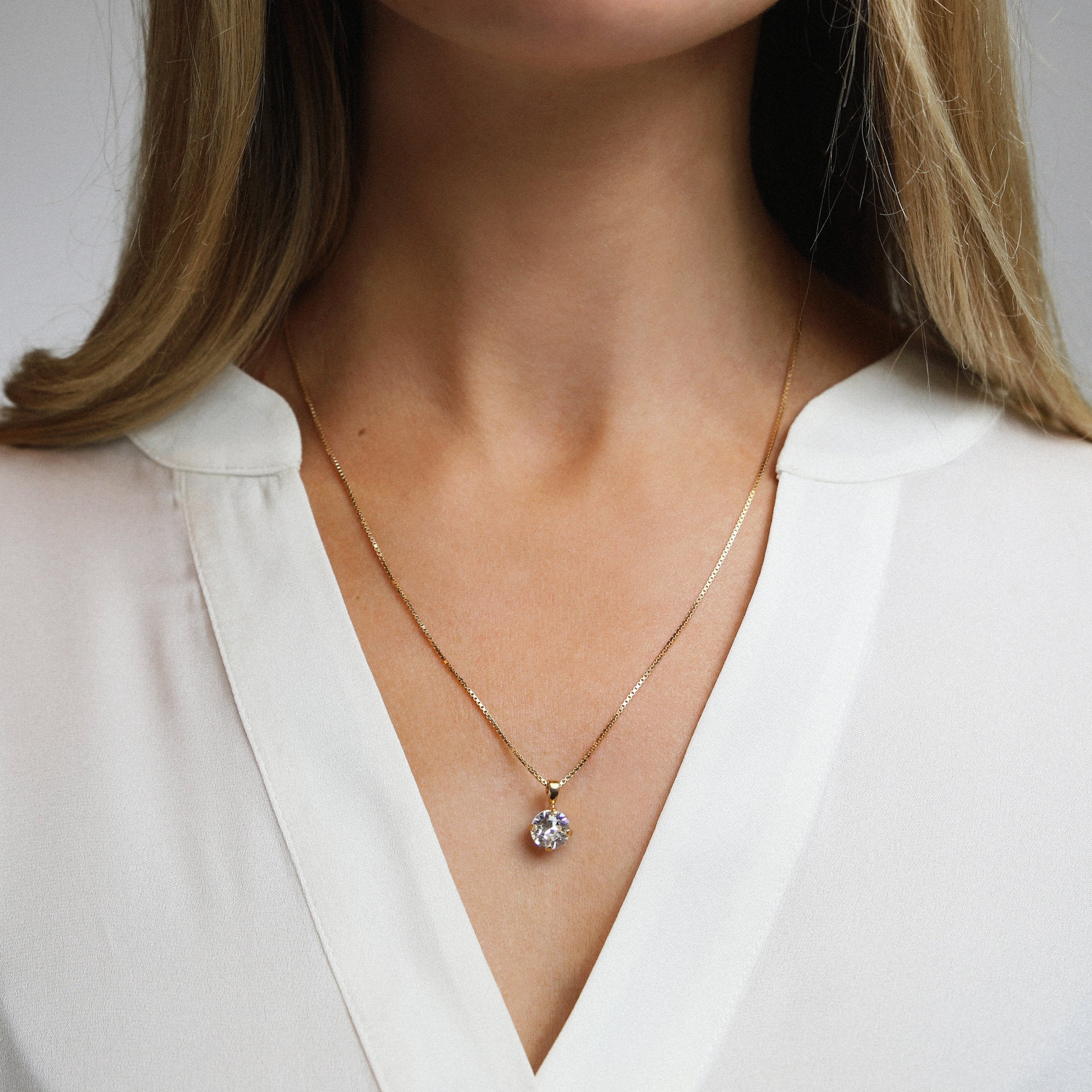 Classic Petite Necklace Gold Crystal - Gold