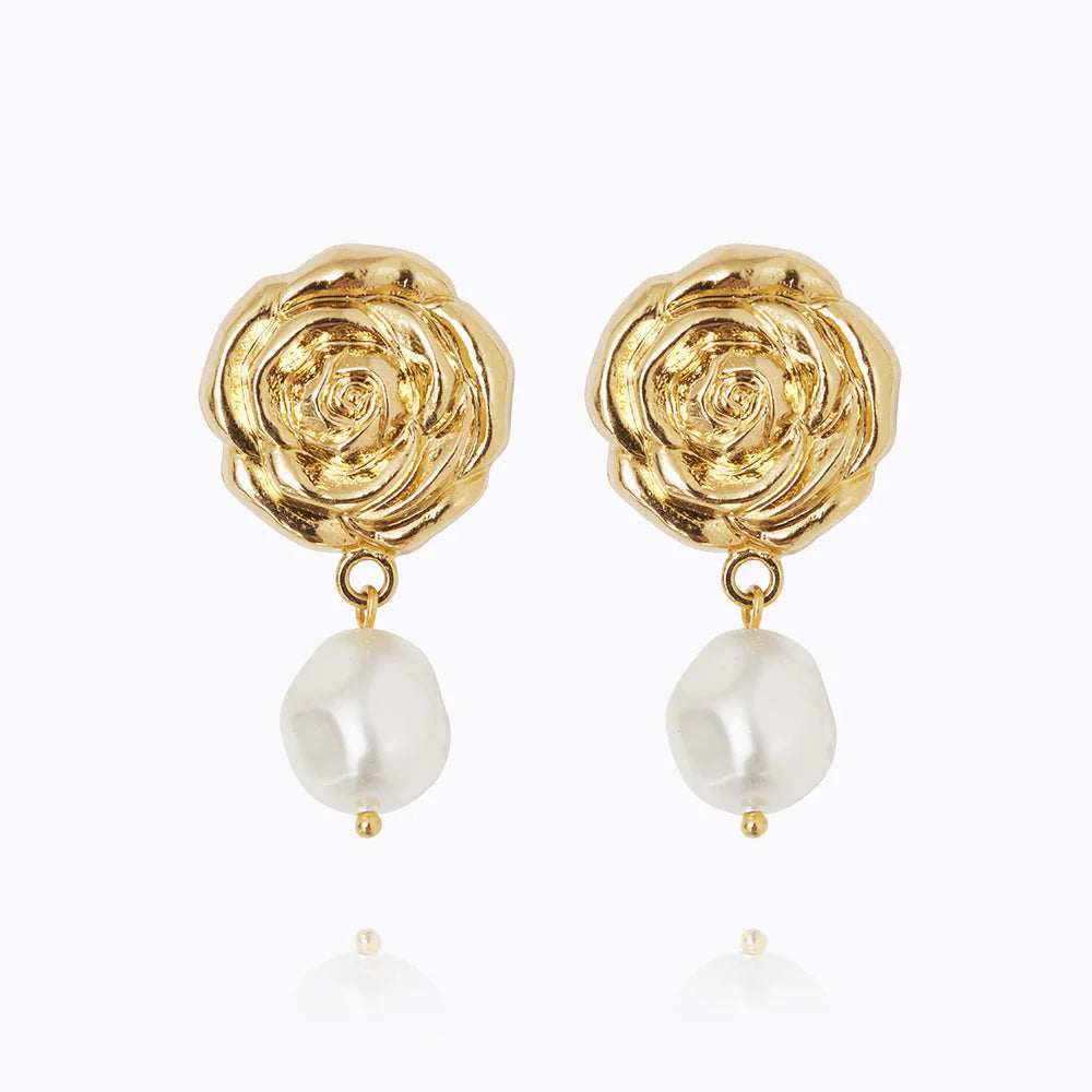 Rosita Pearl Earrings Gold - Gold