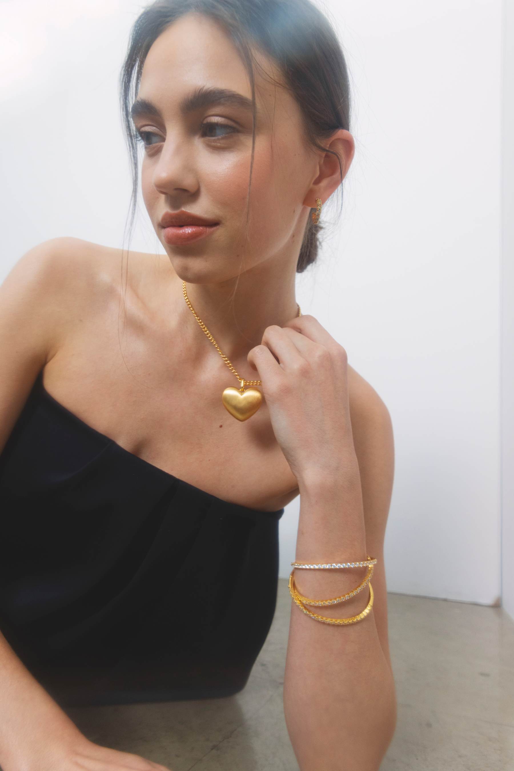 Luna Bangle White - Gold