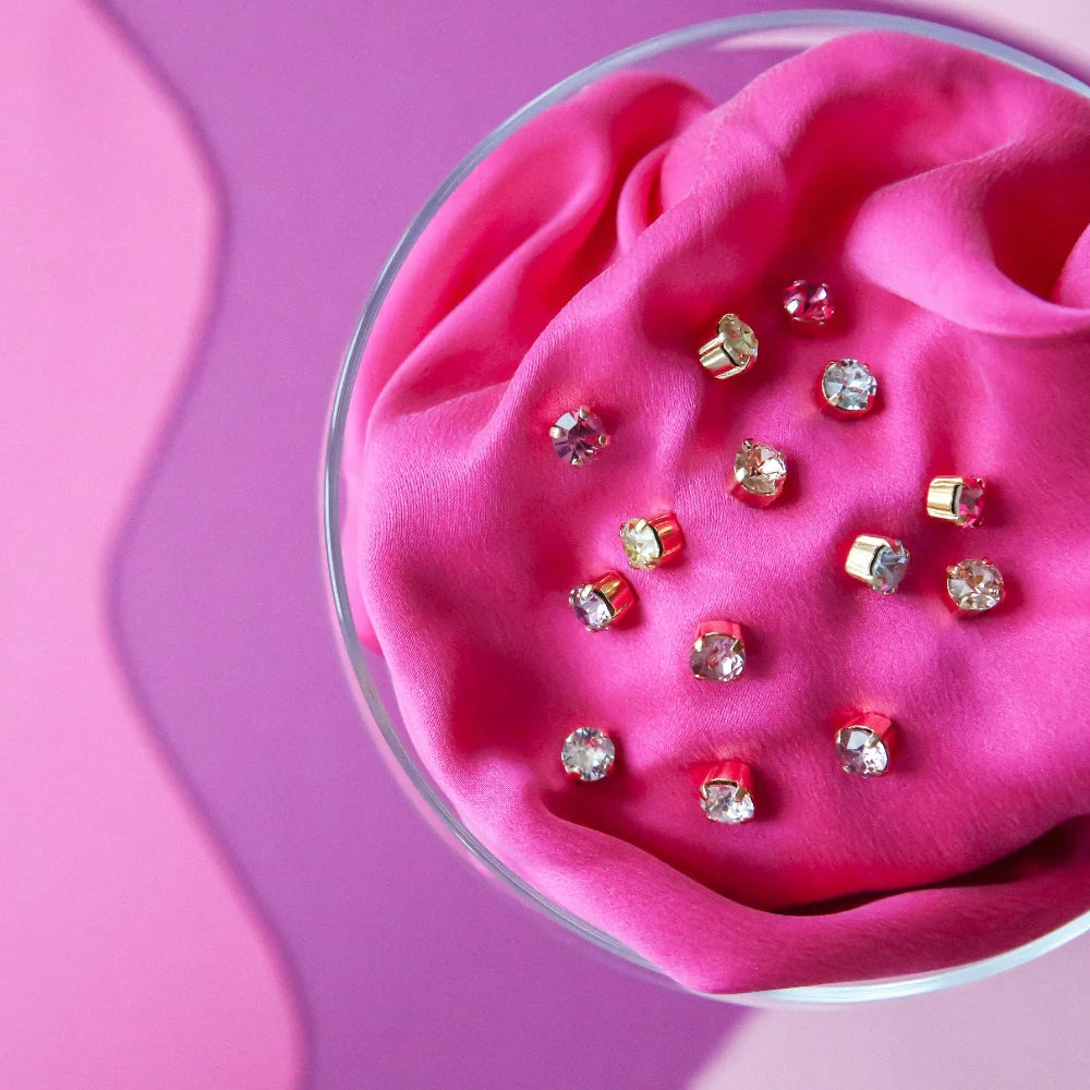 Classic Stud Earrings Gold Light Rose - Pink