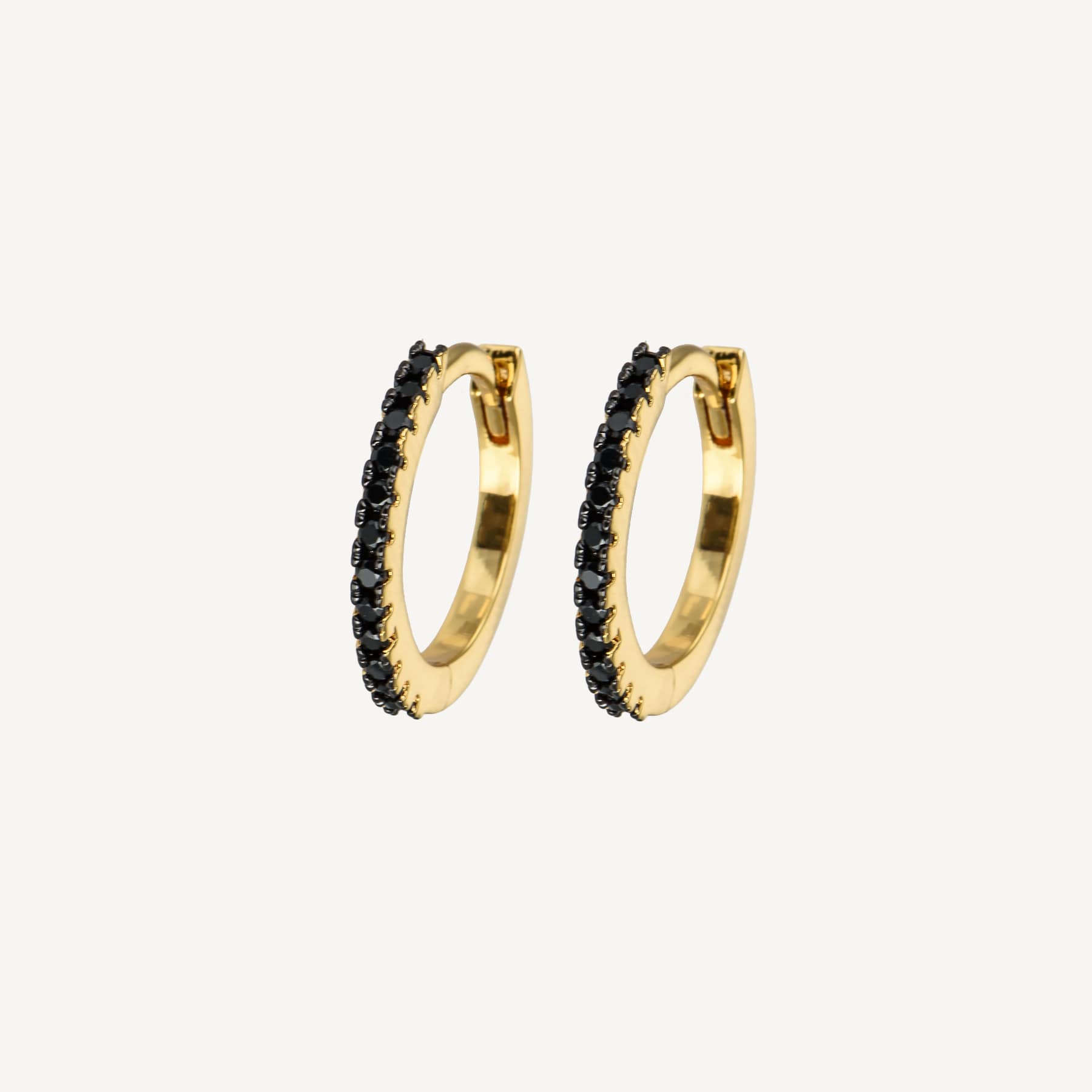 Medium Hoops Ink Black - Gold