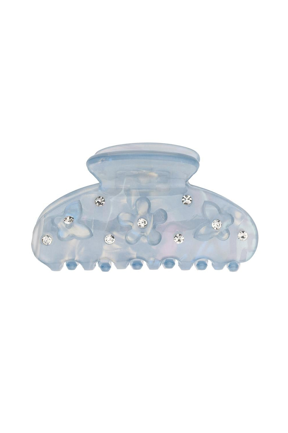 Flower & Butterfly Hair Claw Small Cool Blue - Sky Blue