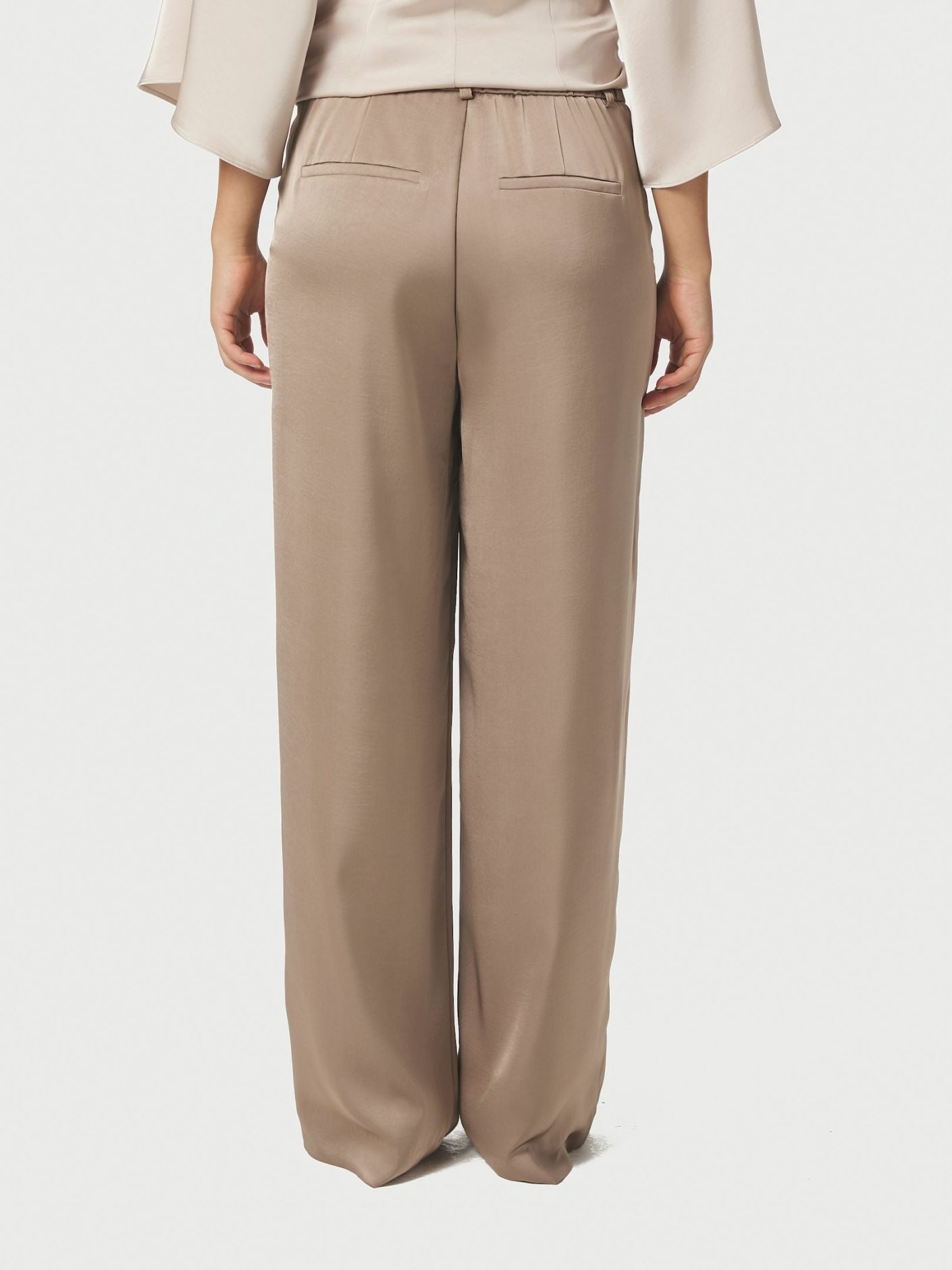 Emmett Heavy Sateen Pants Dark Taupe - Beige