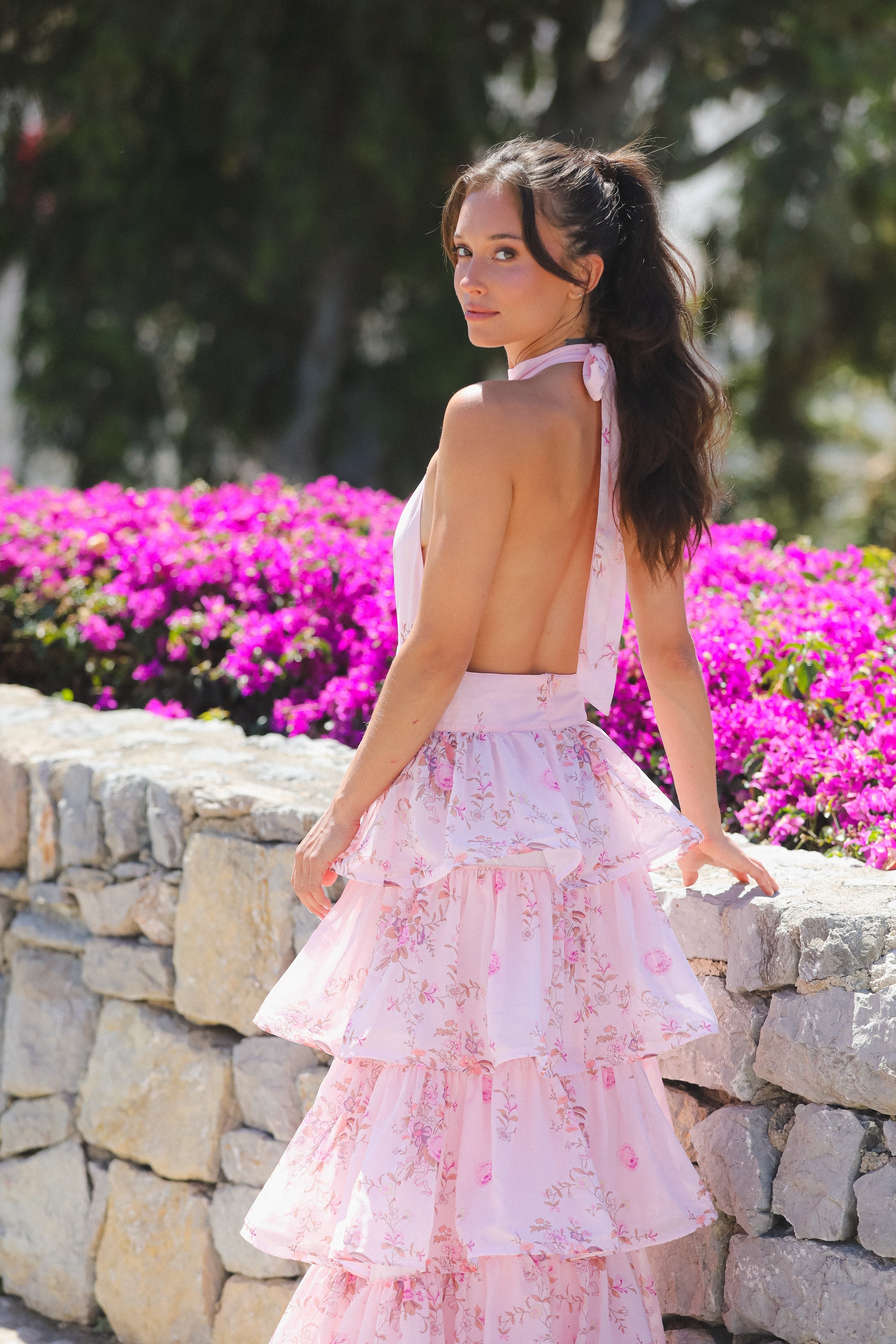 Angeline Maxi Dress Blush Bloom - Pink