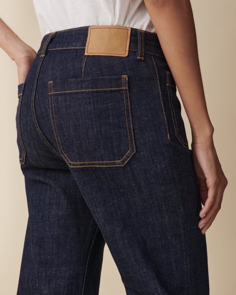 St Monica Low Blue Rise Jeans - Denim