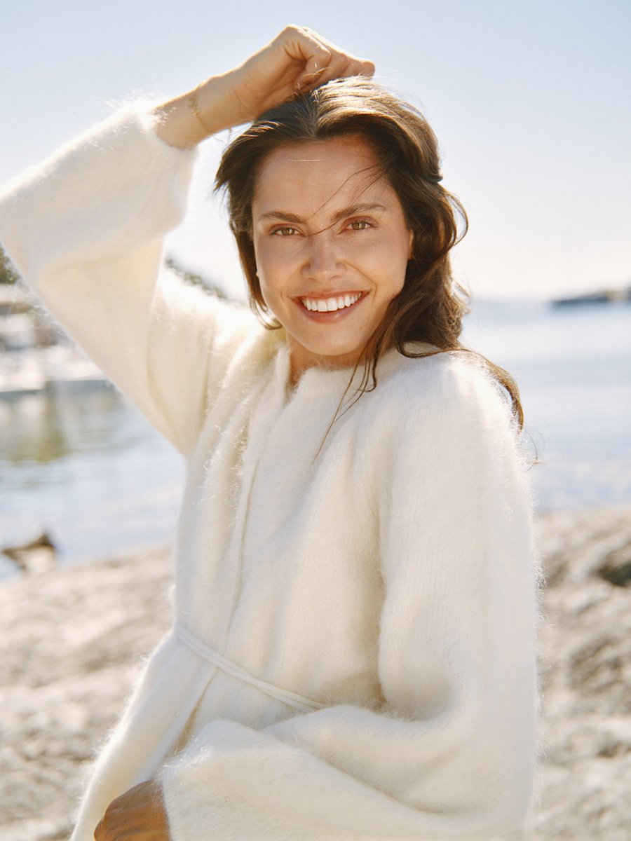 Fredrikke Chunky Cardigan White - Cream