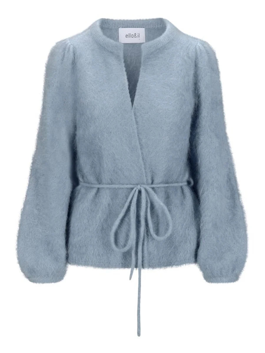 Fredrikke Chunky Cardigan Denim Blue - Denim