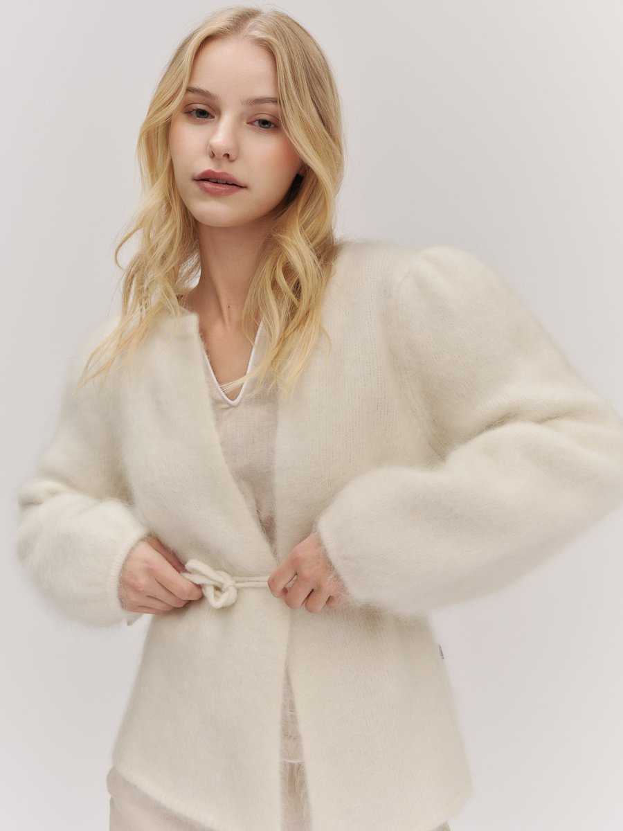 Fredrikke Chunky Cardigan White - Cream