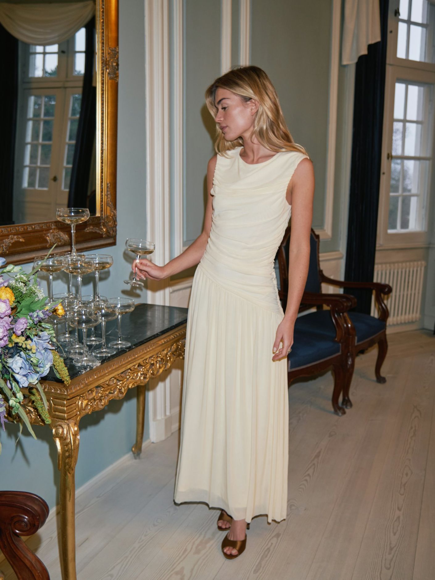 Cludine Mesh Dress Light Yellow - Yellow