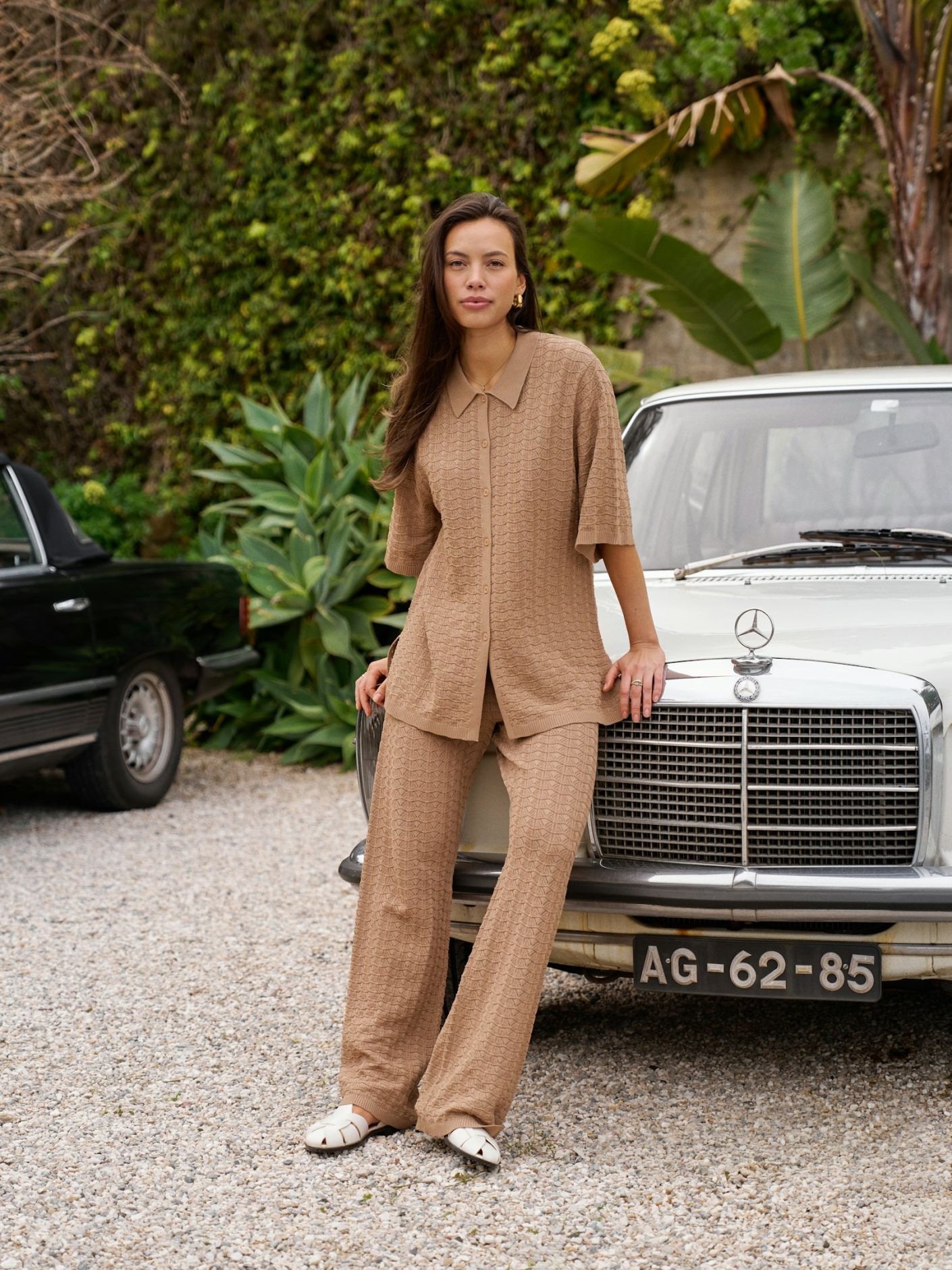 Rizzy Fine Crochet Pants Taupe - Beige