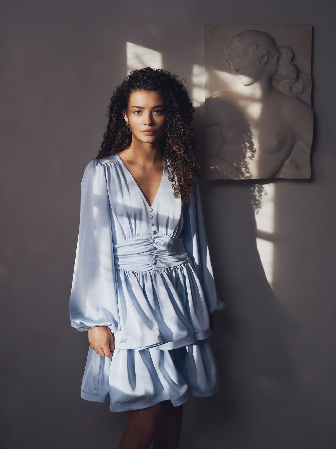 Rivana Heavy Sateen Dress Light Blue - Sky Blue
