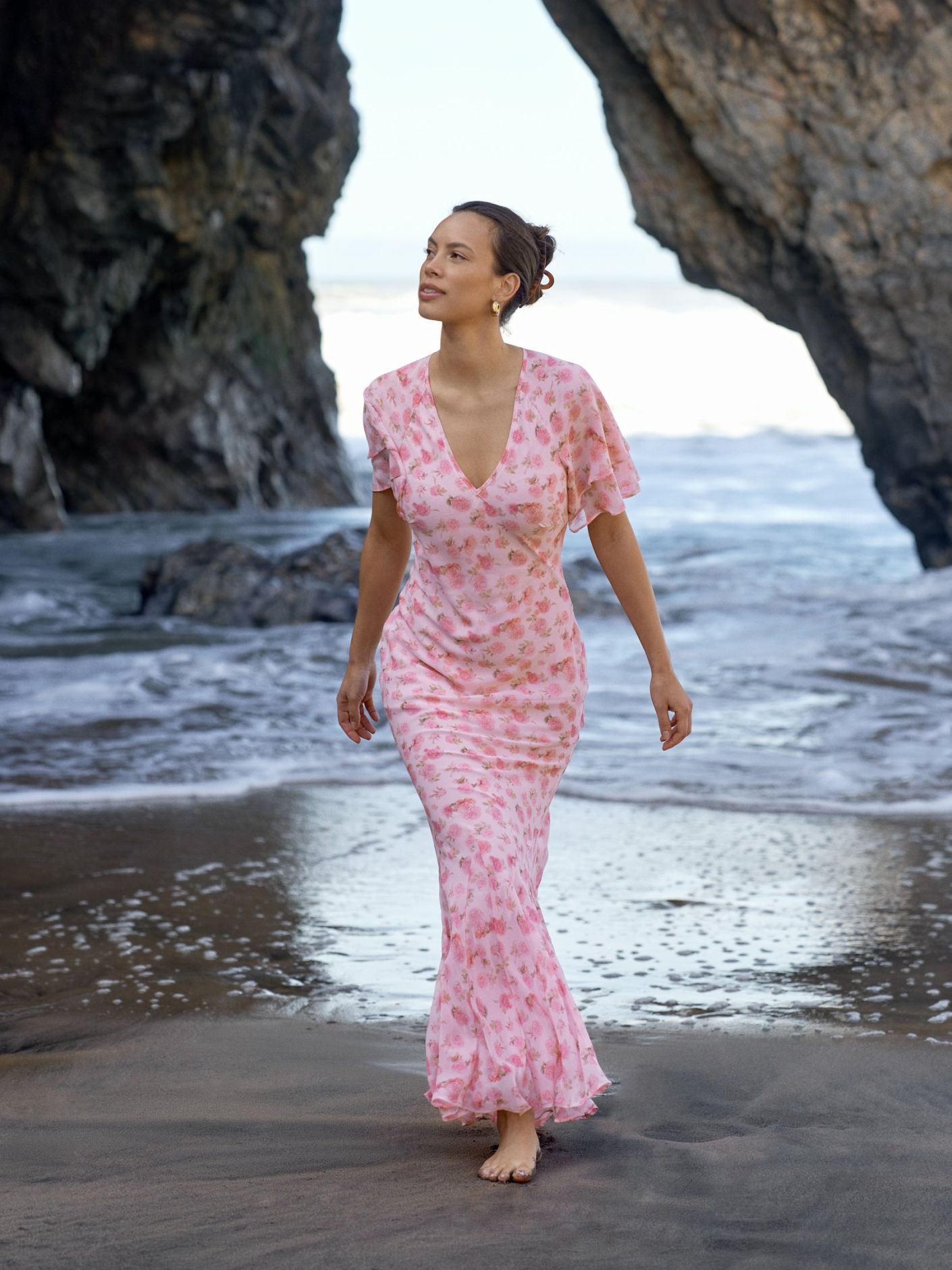 Celesse Flower Fade Dress Light Pink - Pink