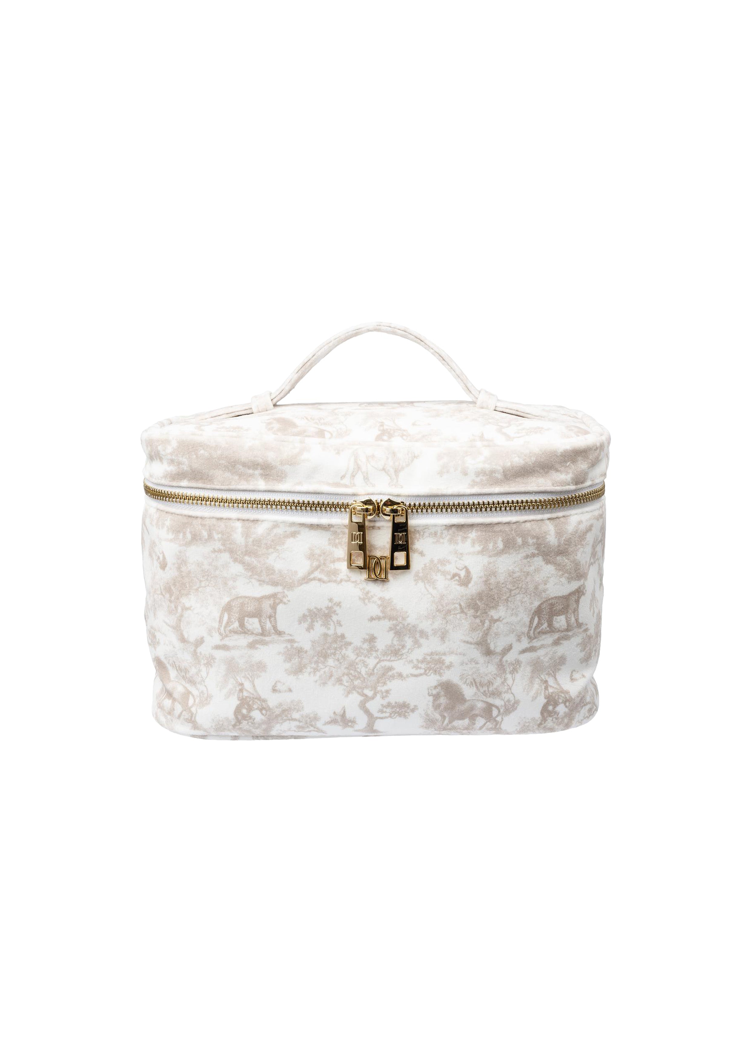 Velvet Vanity Bag Large Sand Savannah Pattern - Beige